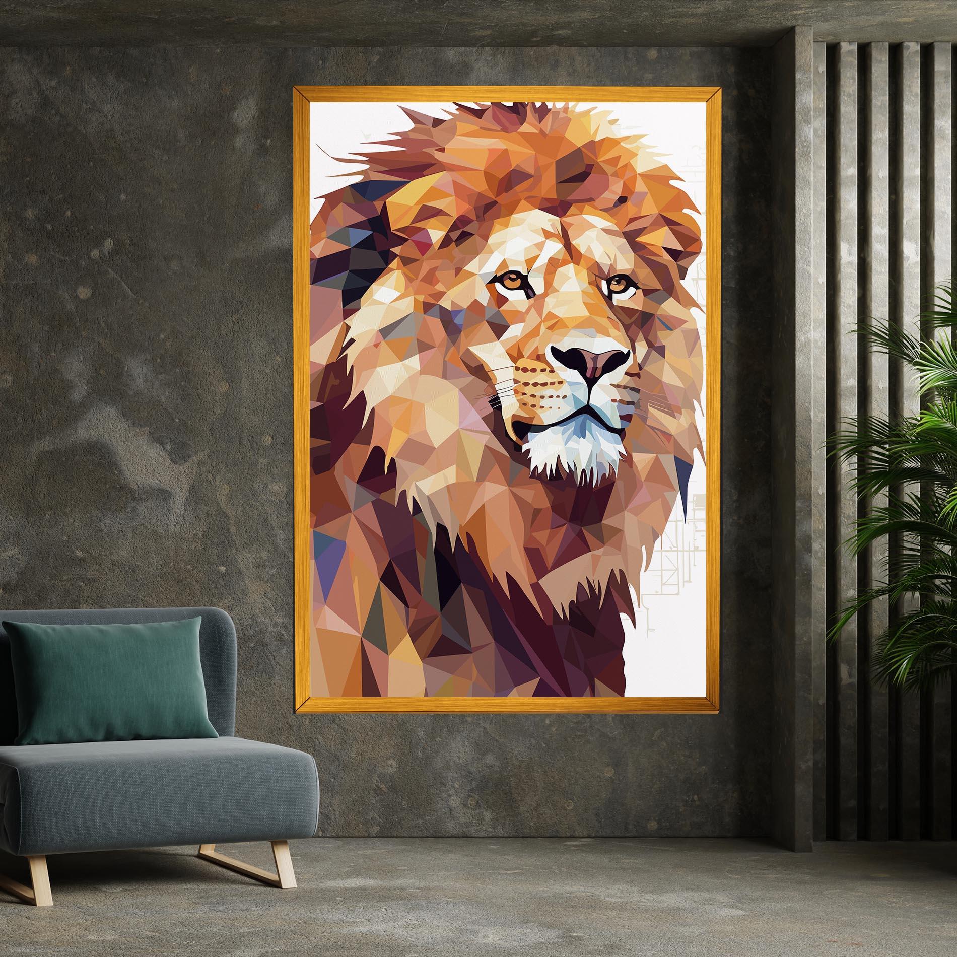 Картина на платно Artistic Lion Head mockup 7