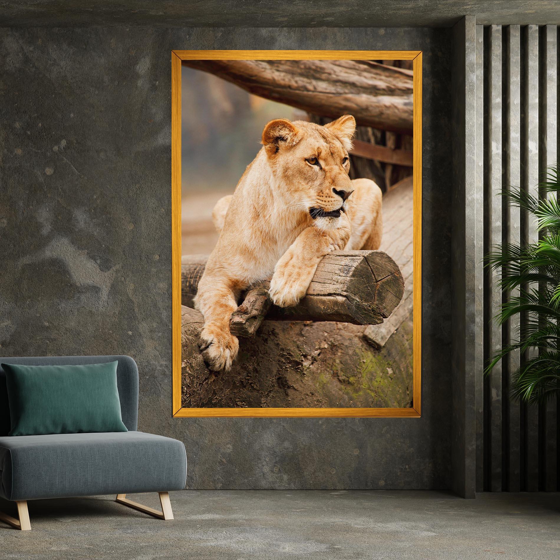 Картина на платно Female Lion Sitting mockup 7