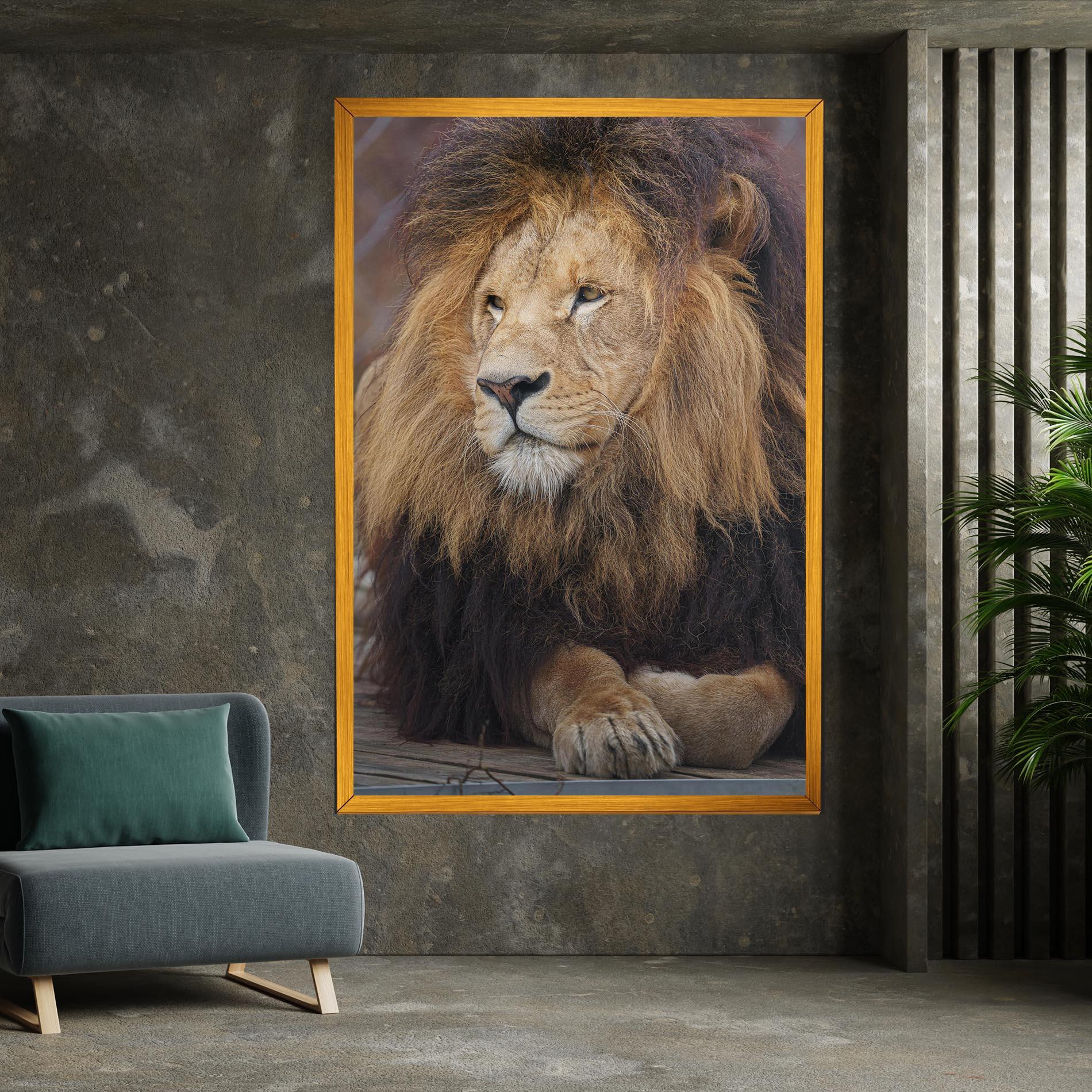 Картина на платно Lion Chilling mockup 7