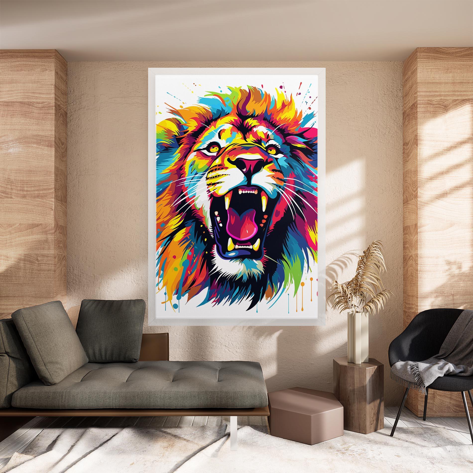 Картина на платно Angry Lion Mix mockup 8