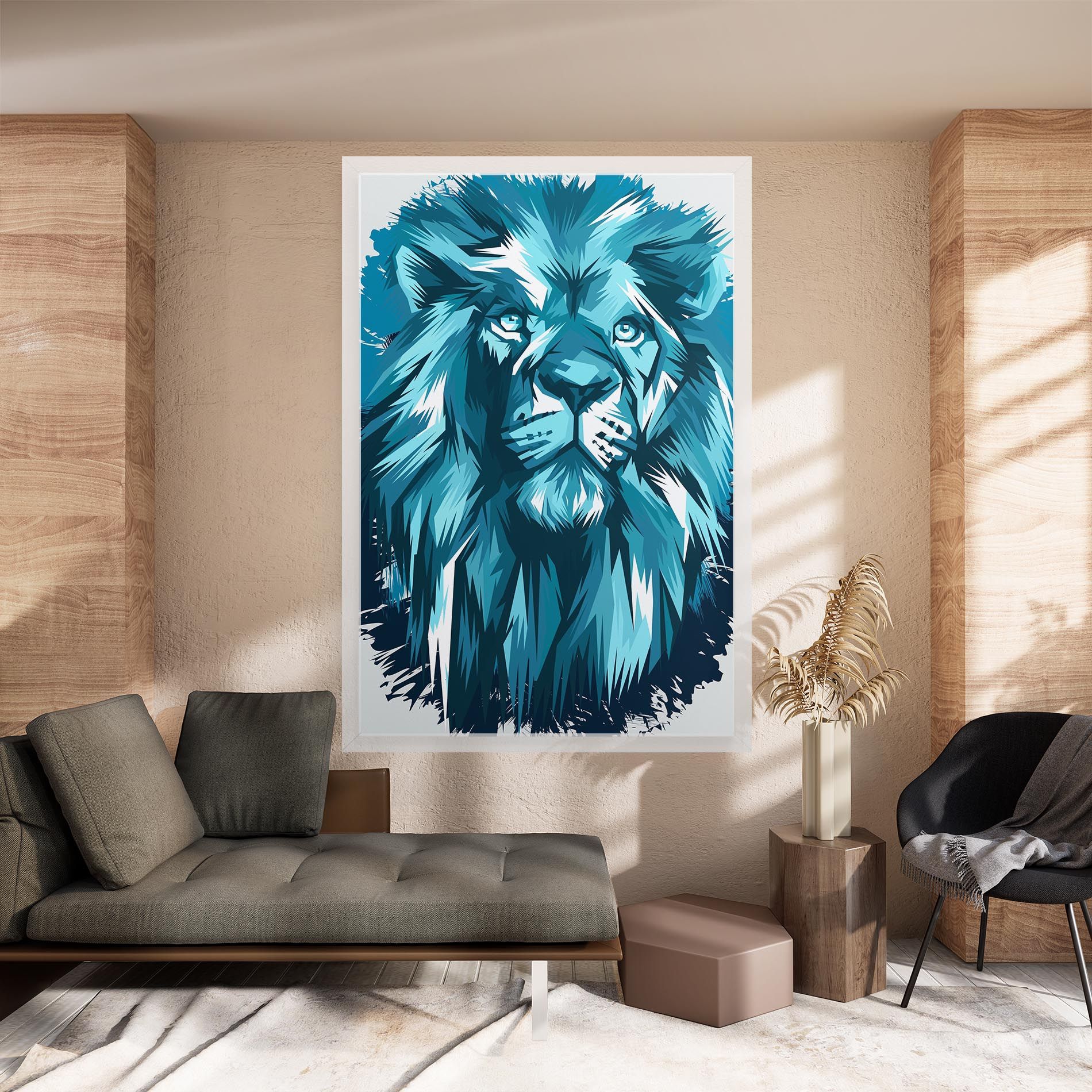 Blue Lion Head mockup 8