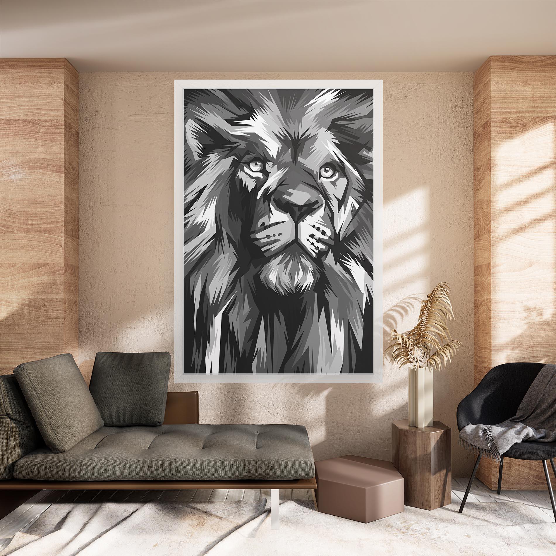 Картина на платно Grey Head Lion mockup 8