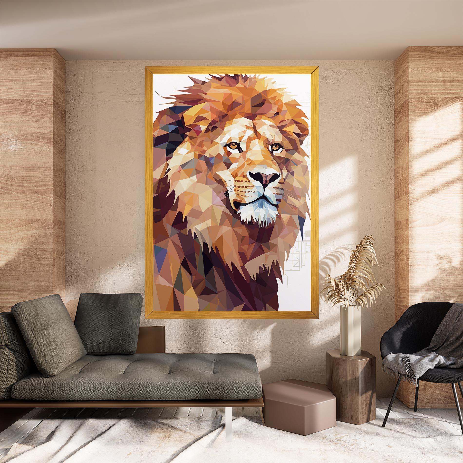 Картина на платно Artistic Lion Head mockup 8