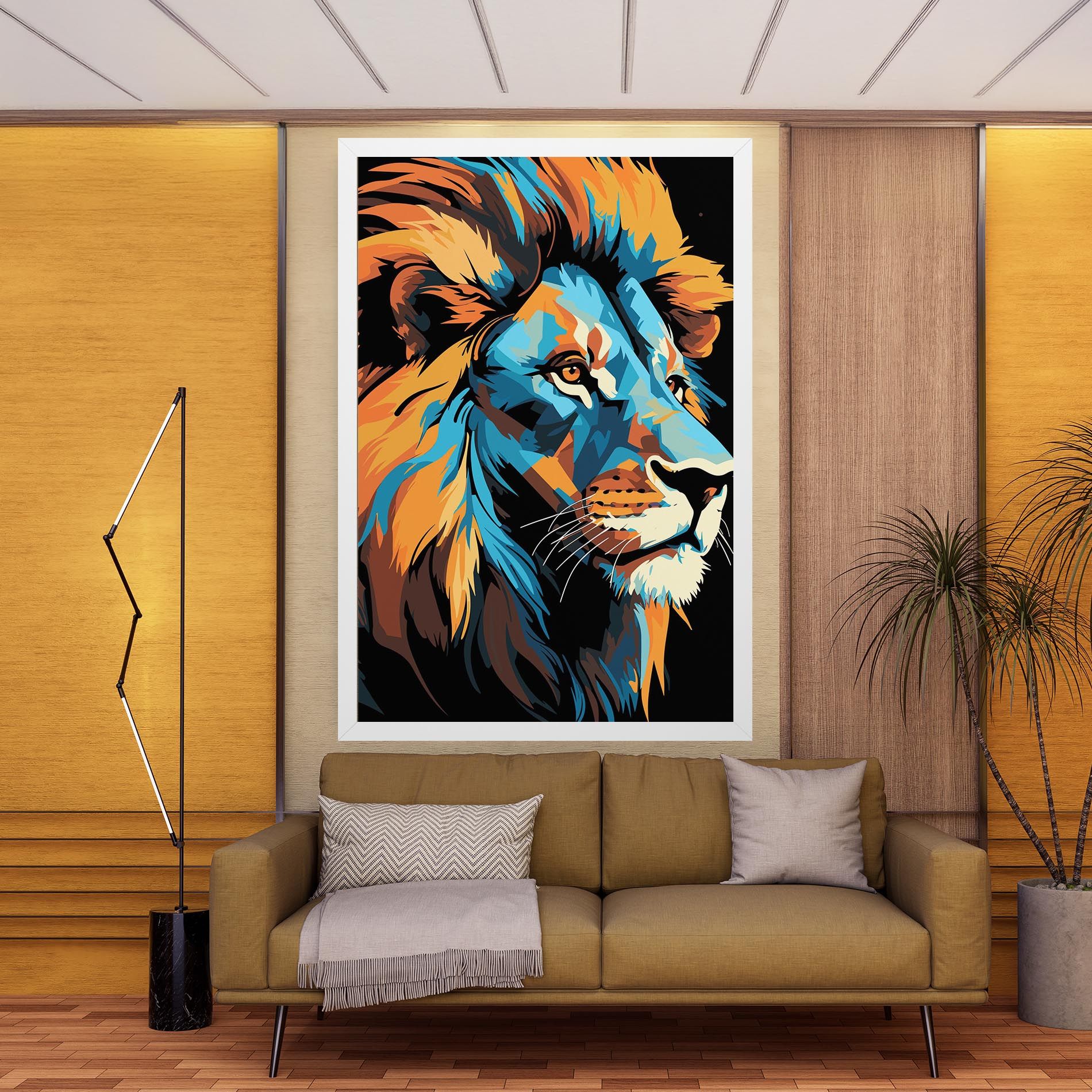 Blue Yellow Lion mockup 9