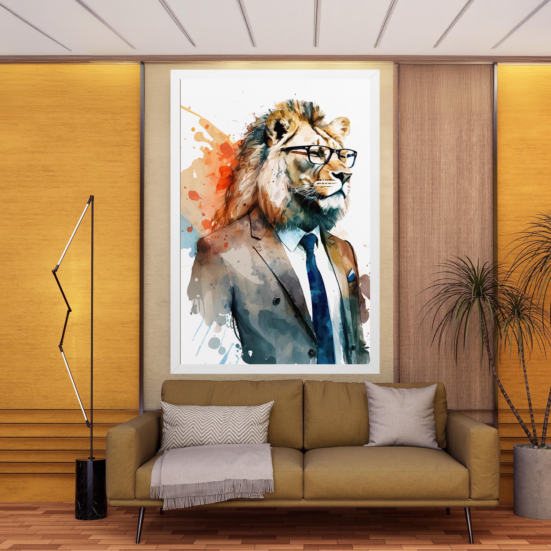Картина на платно Brown Suit Lion mockup 9