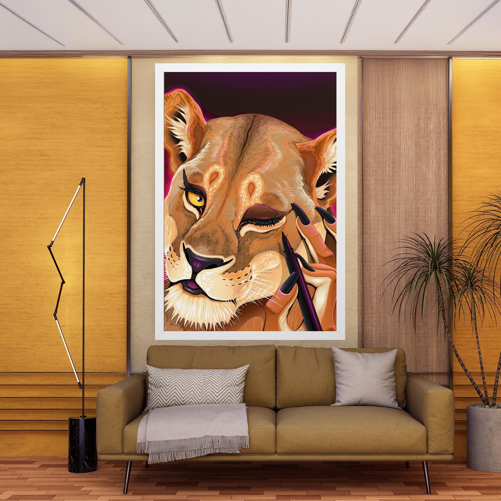 Картина на платно Female Lion Makeup mockup 9