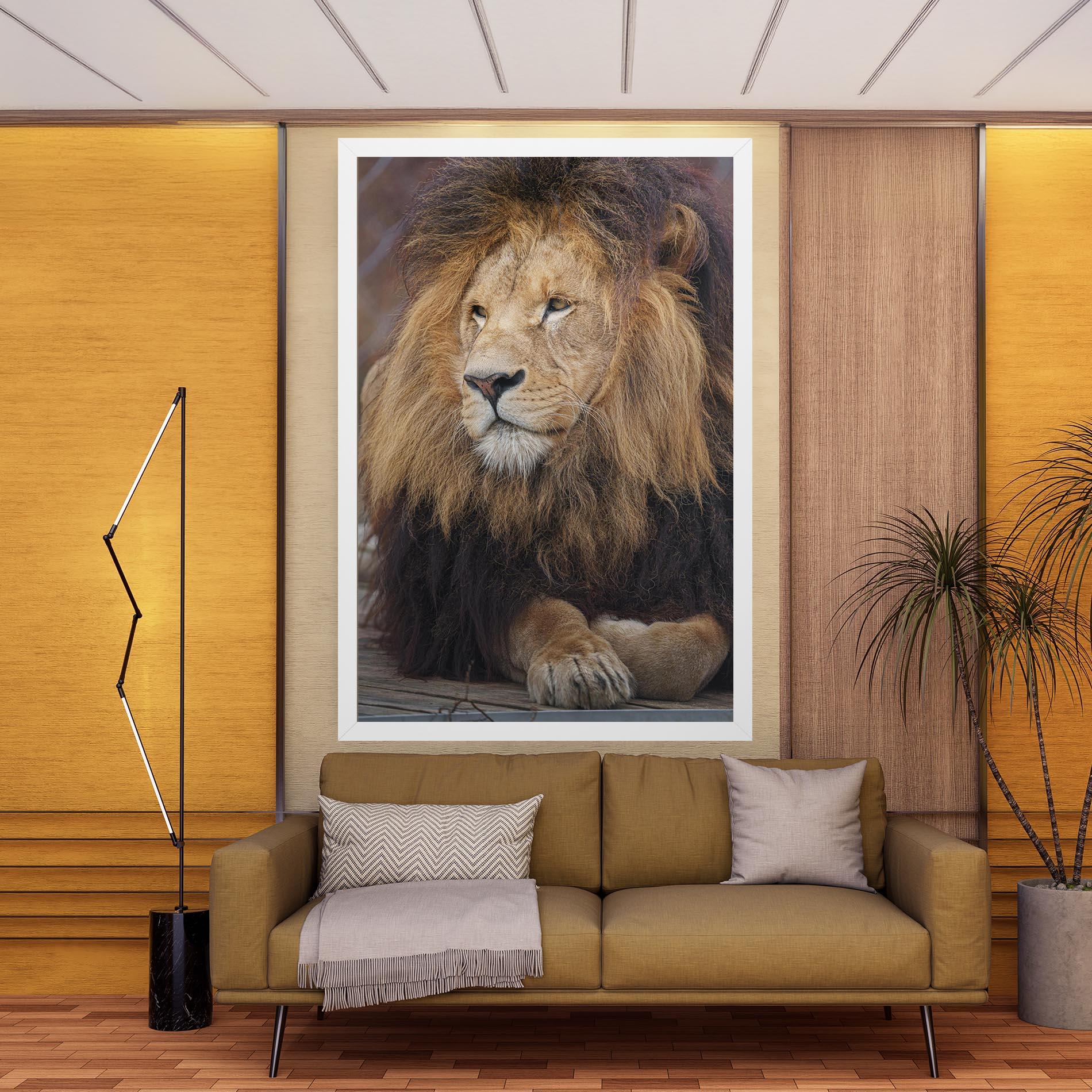 Картина на платно Lion Chilling mockup 9