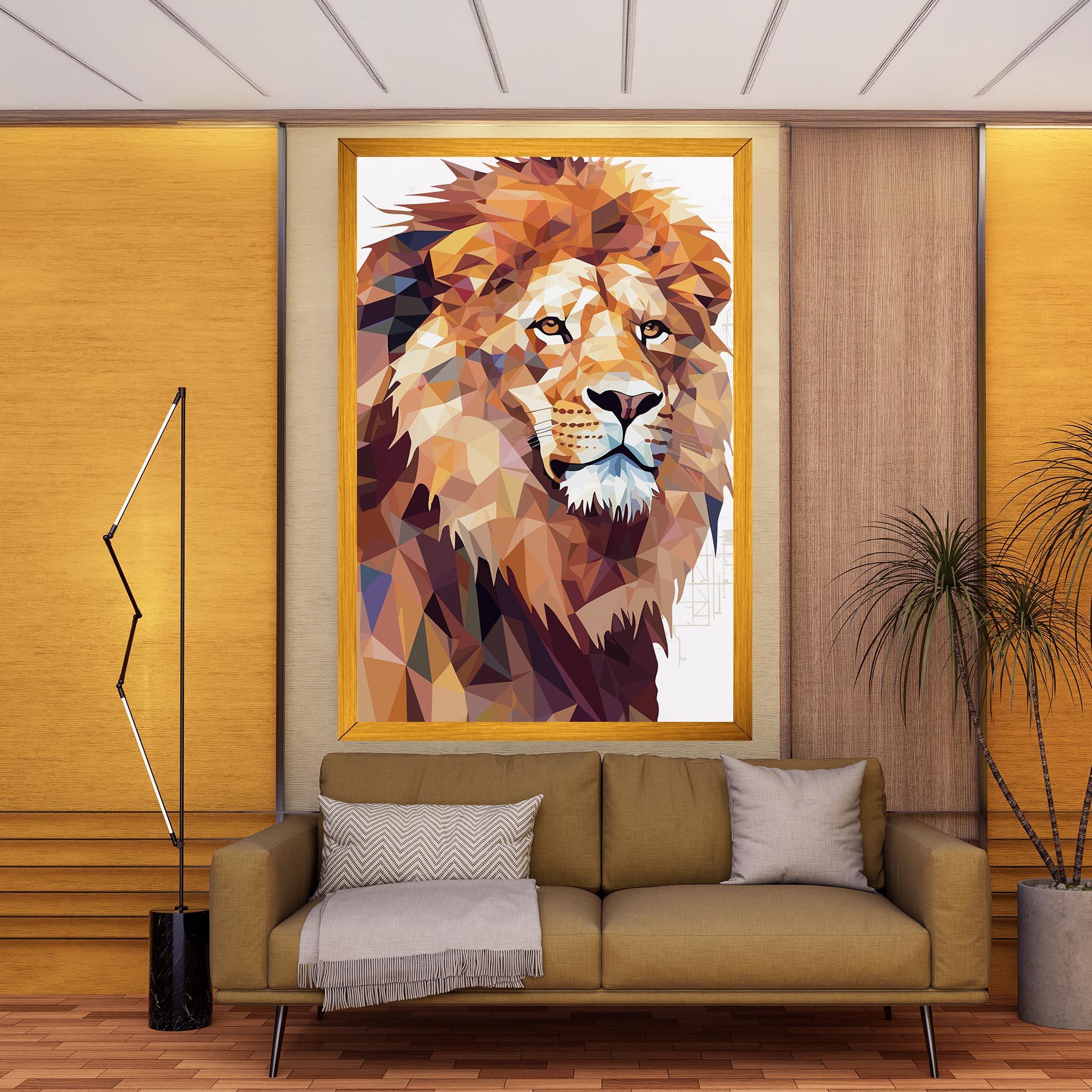 Картина на платно Artistic Lion Head mockup 9
