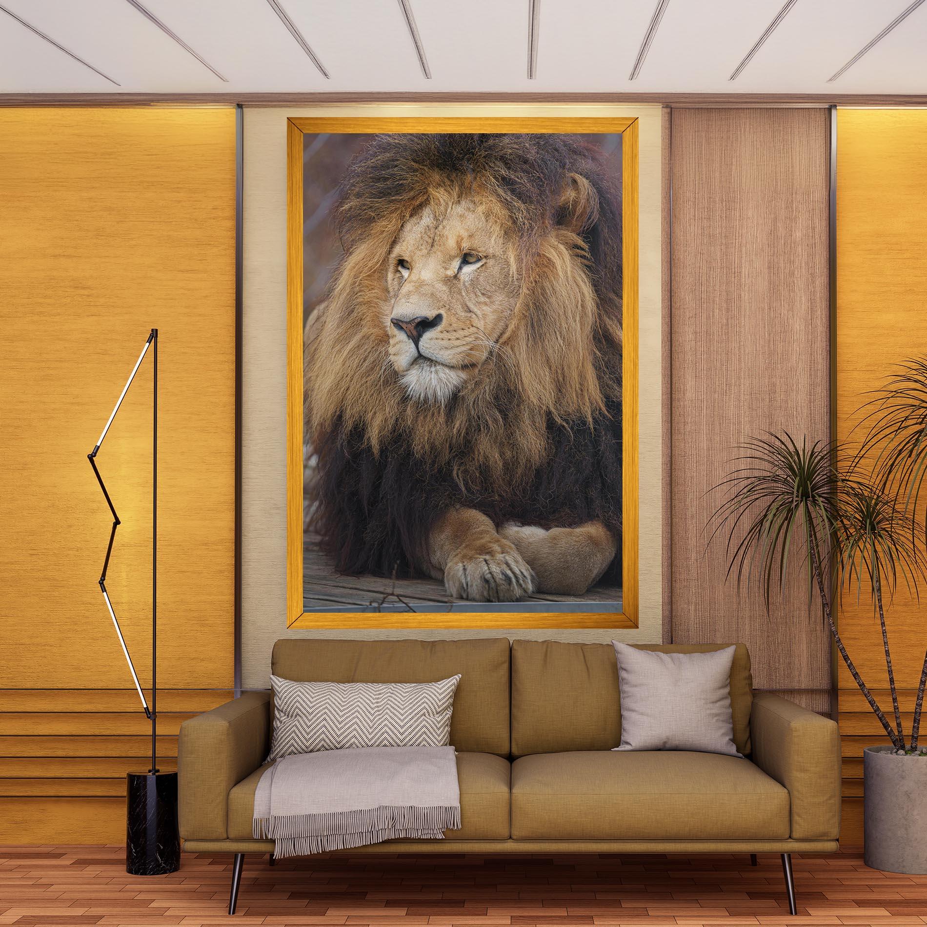 Картина на платно Lion Chilling mockup 9
