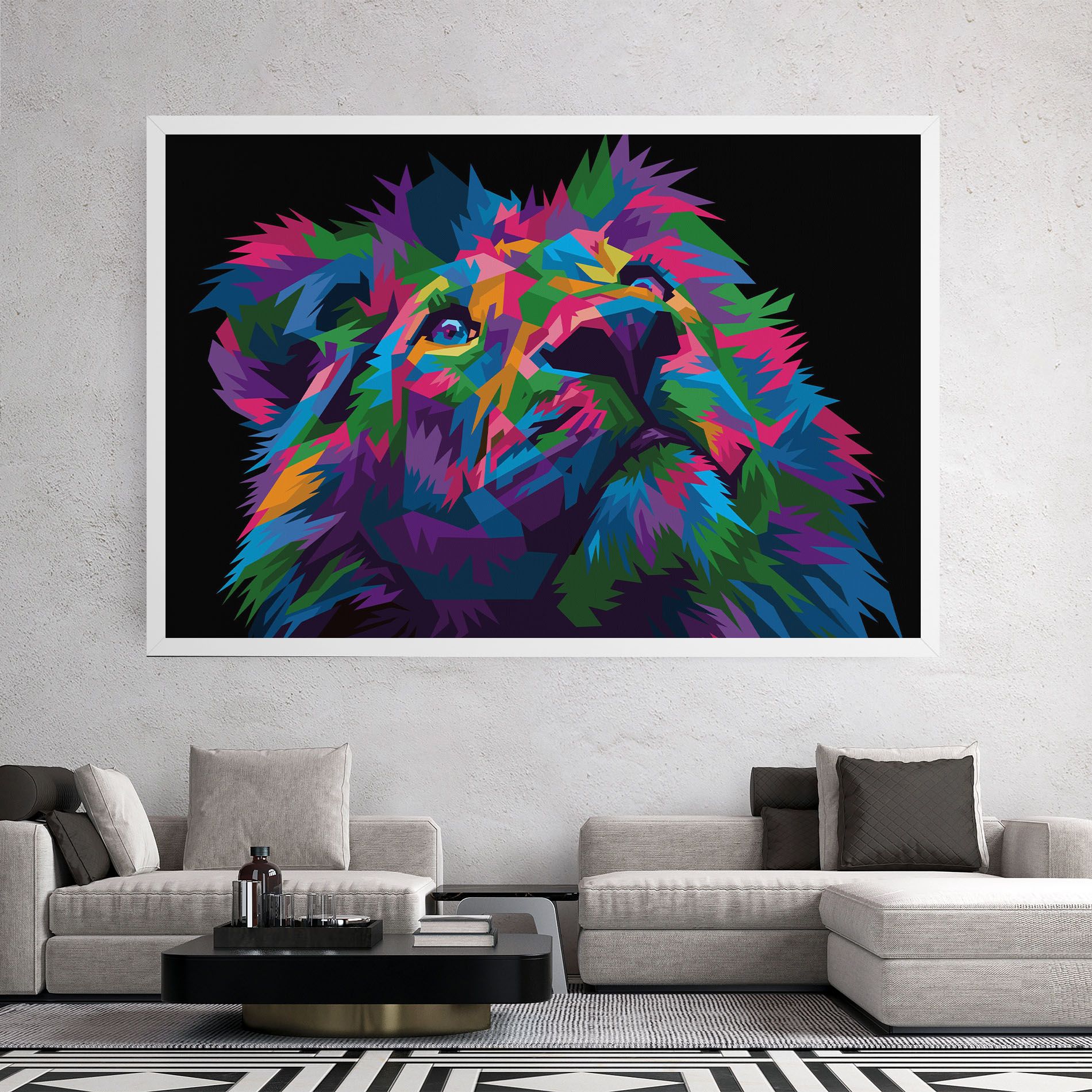 Cute Color Lion mockup 2