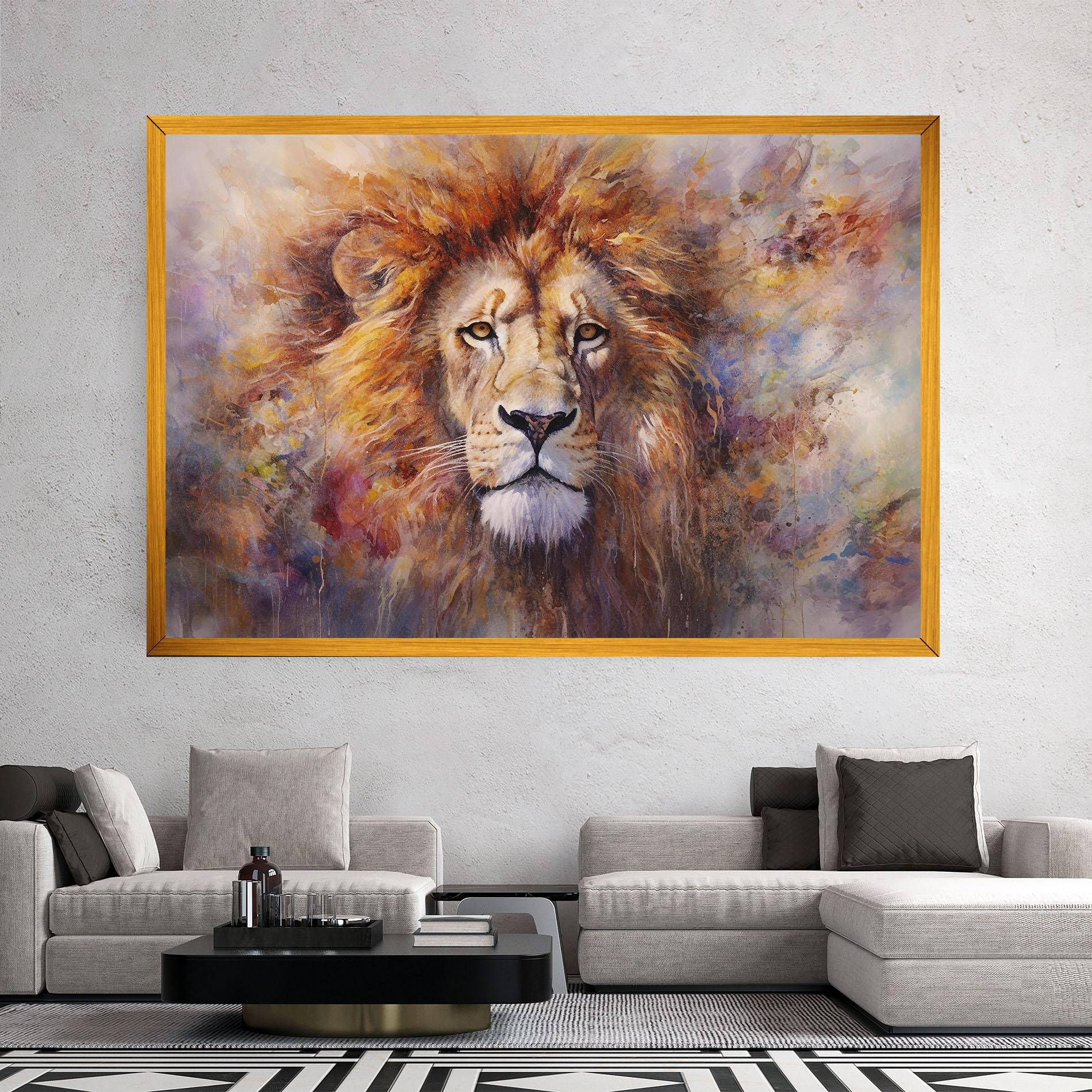 Картина на платно Abstract Lion Head mockup 2