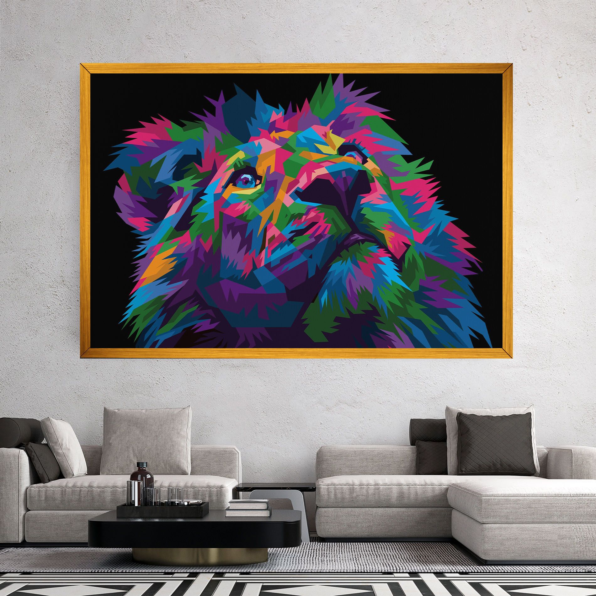 Cute Color Lion mockup 2