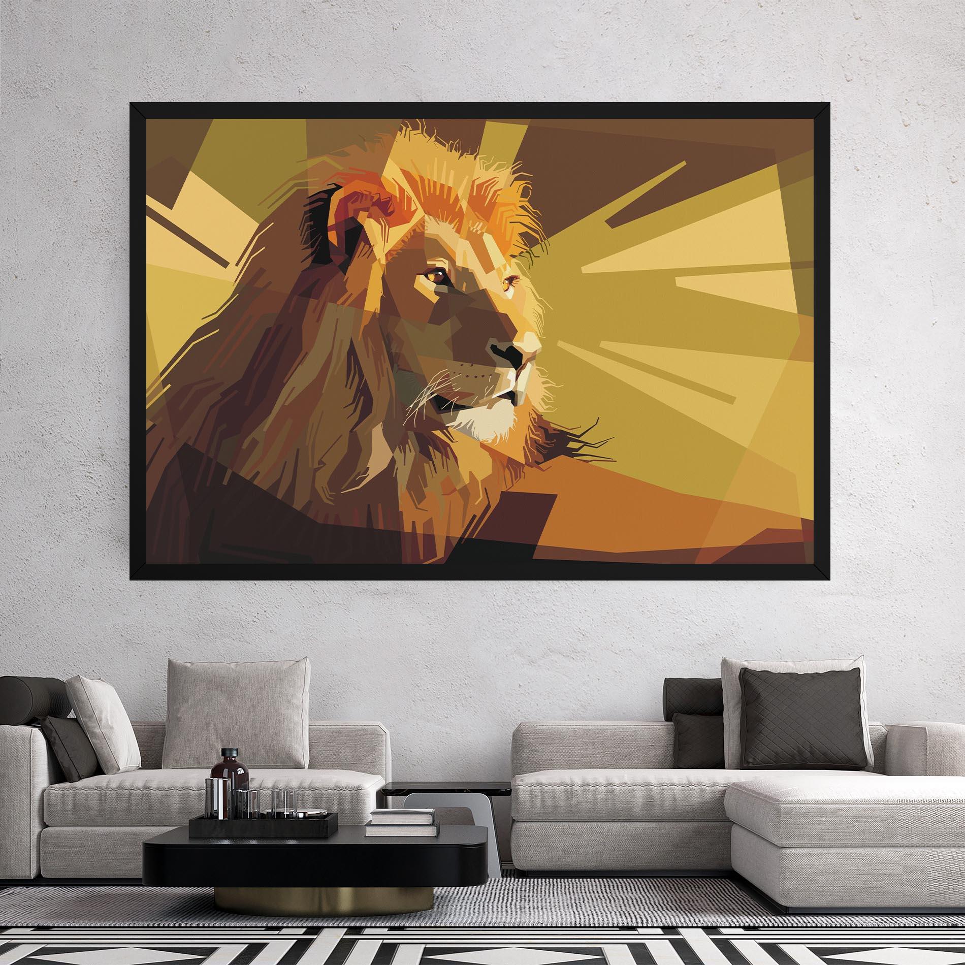 Картина на платно Lion Art mockup 2