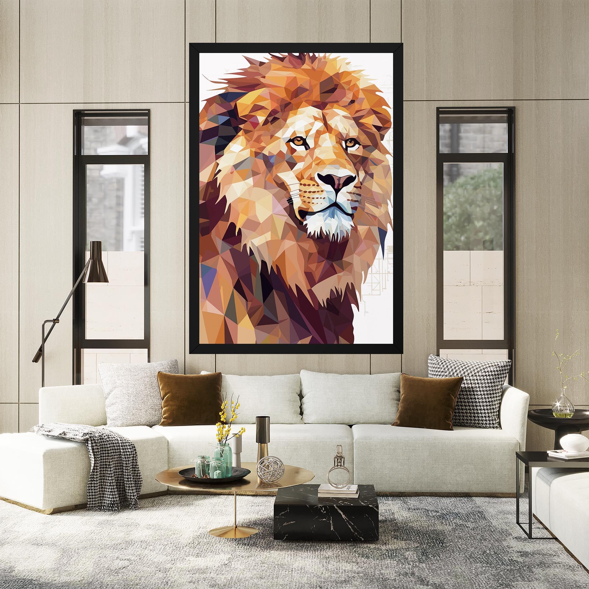 Artistic Lion Head mockup 2