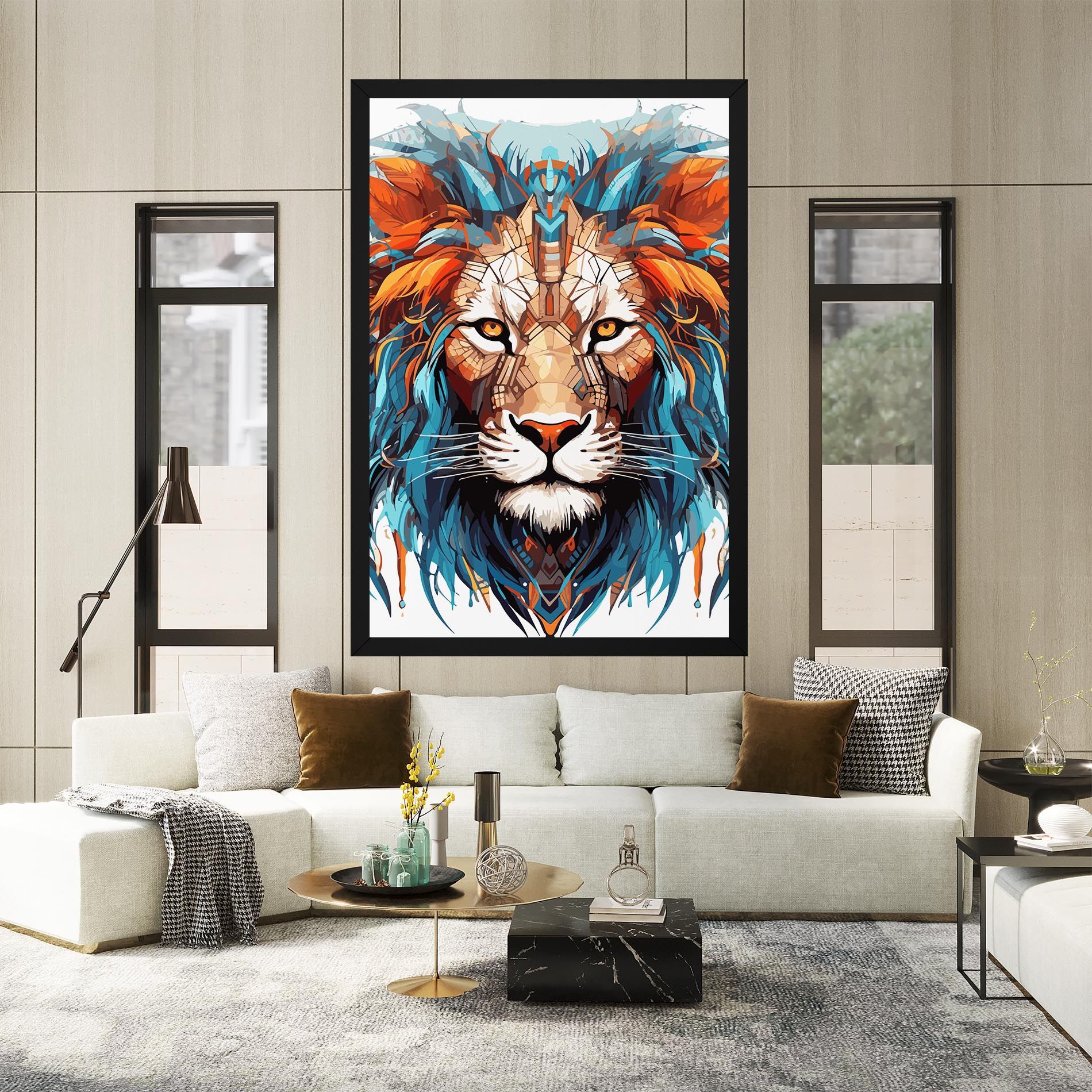 Blue Orange Lion mockup 2