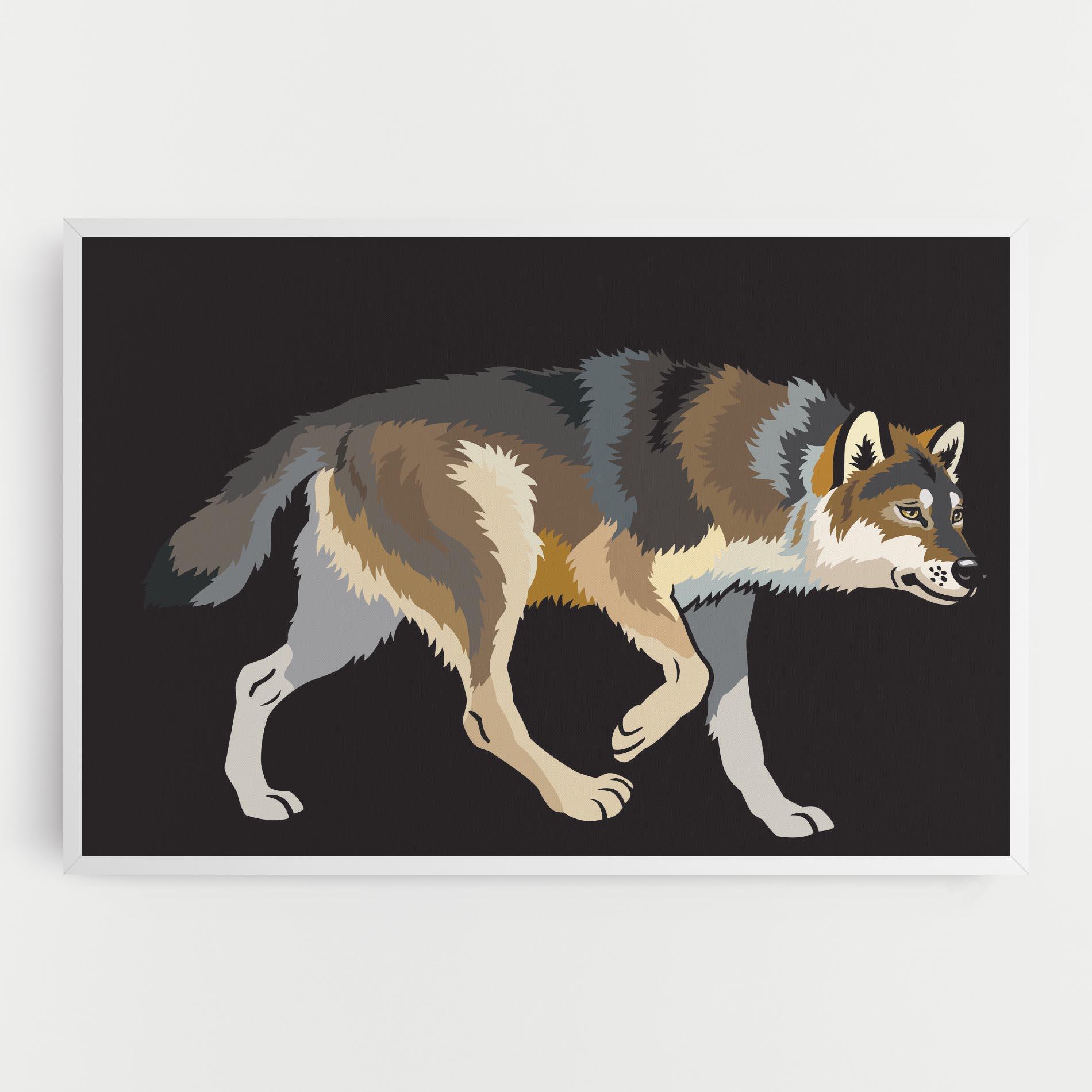 Картина на платно Cartoon Wolf mockup 0