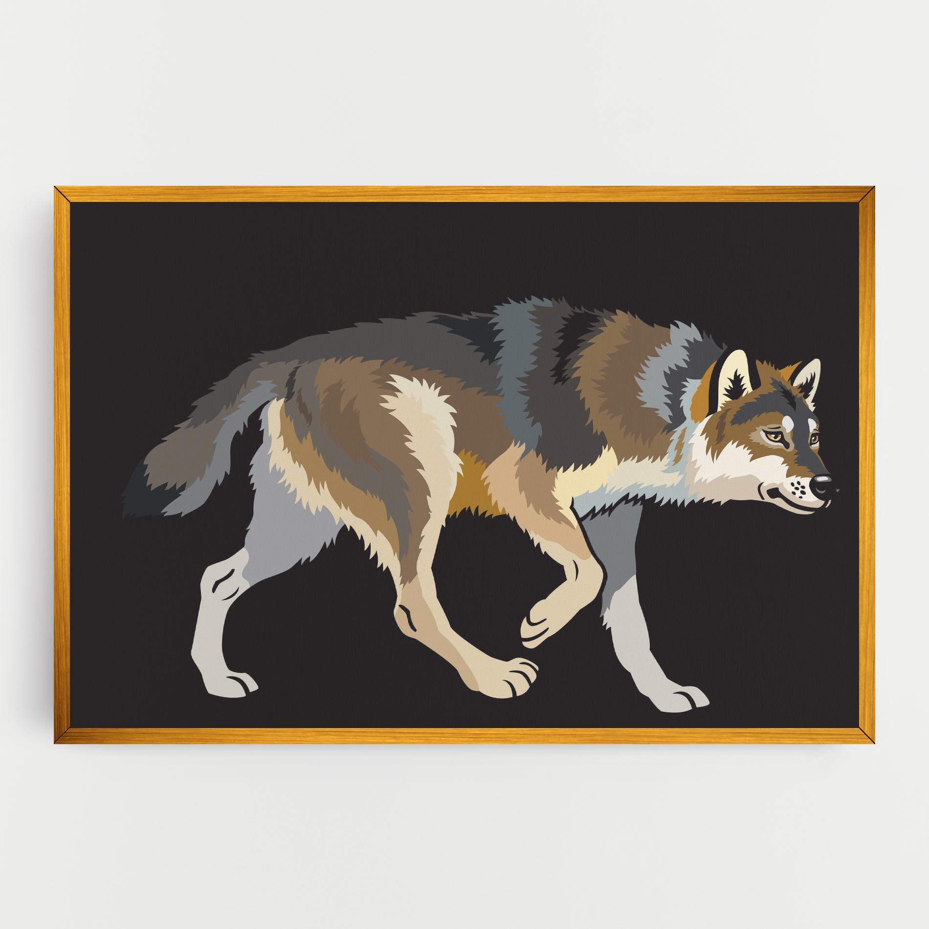 Картина на платно Cartoon Wolf mockup 0
