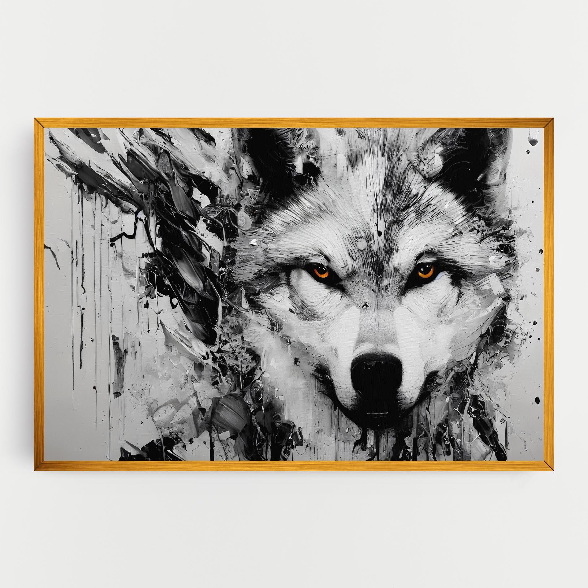 Картина на платно Grey Wolf Portrait mockup 0