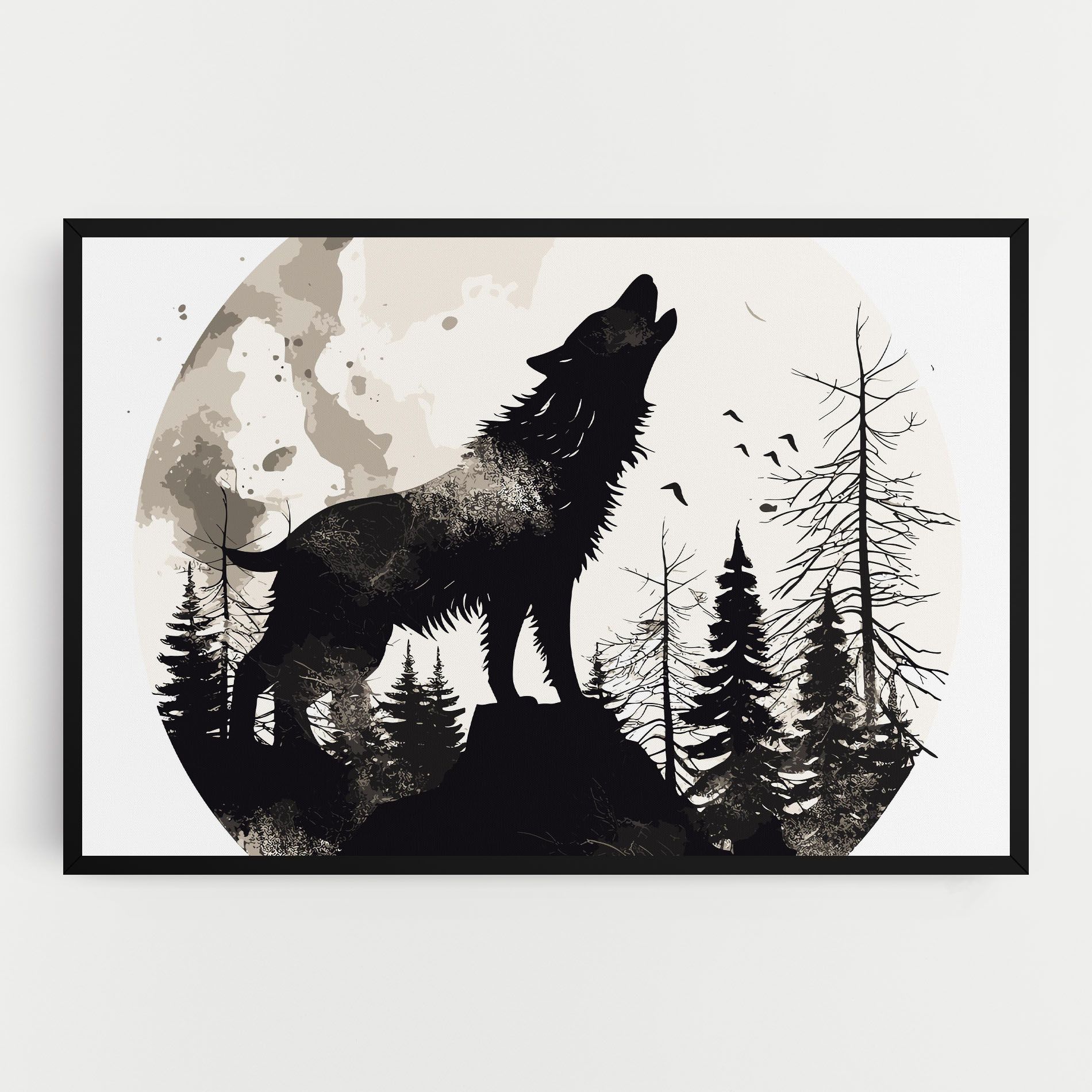Black On Cream Wolf mockup 0