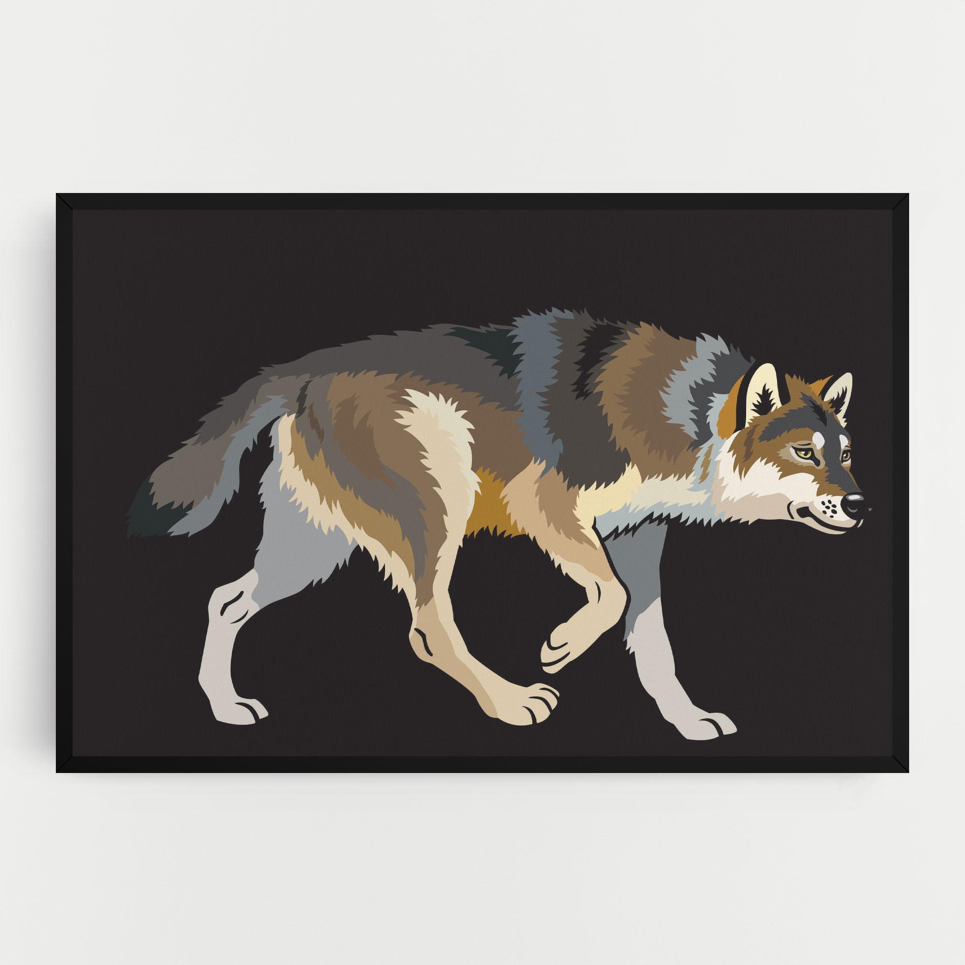 Картина на платно Cartoon Wolf mockup 0