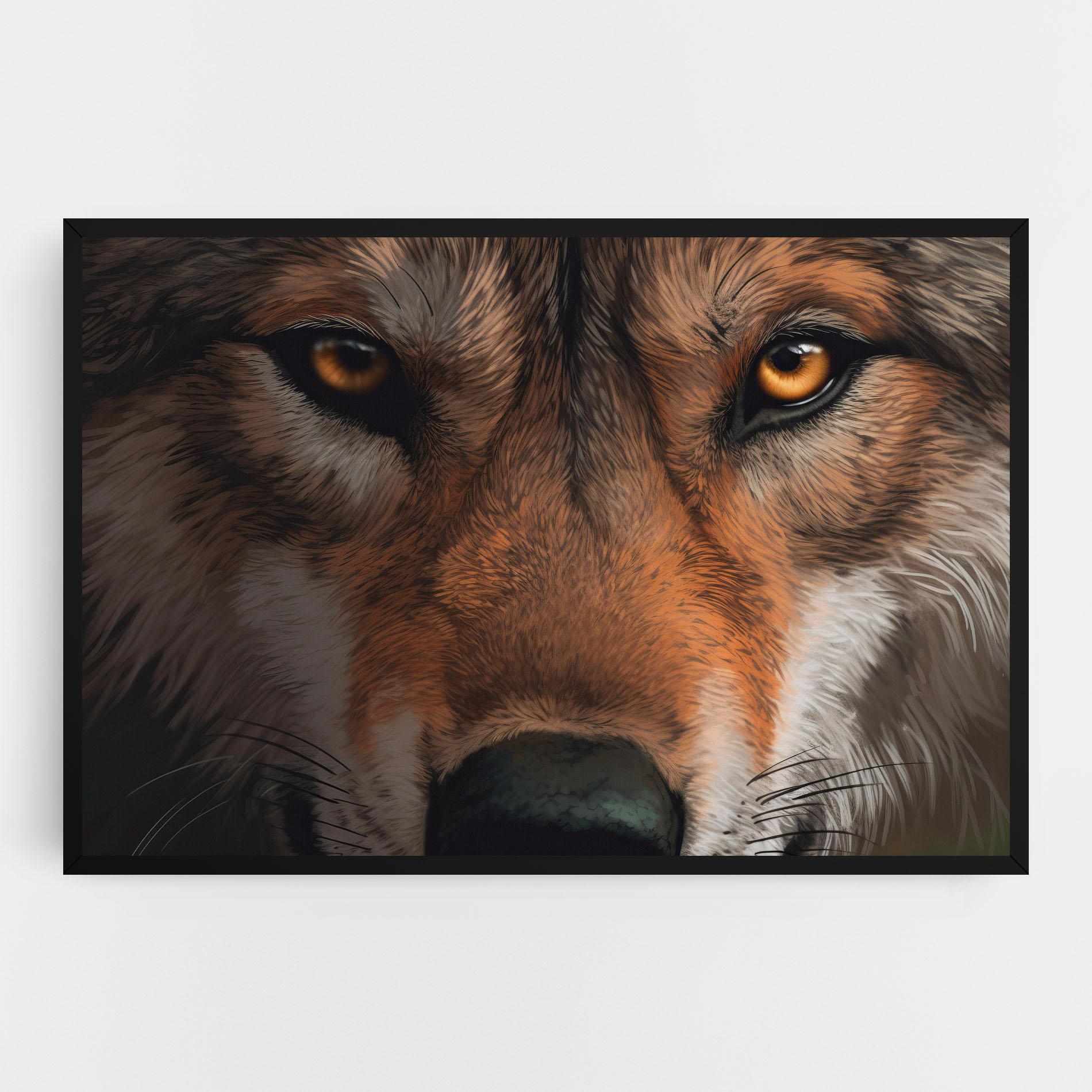 Картина на платно Close Up Wolf Eyes mockup 0