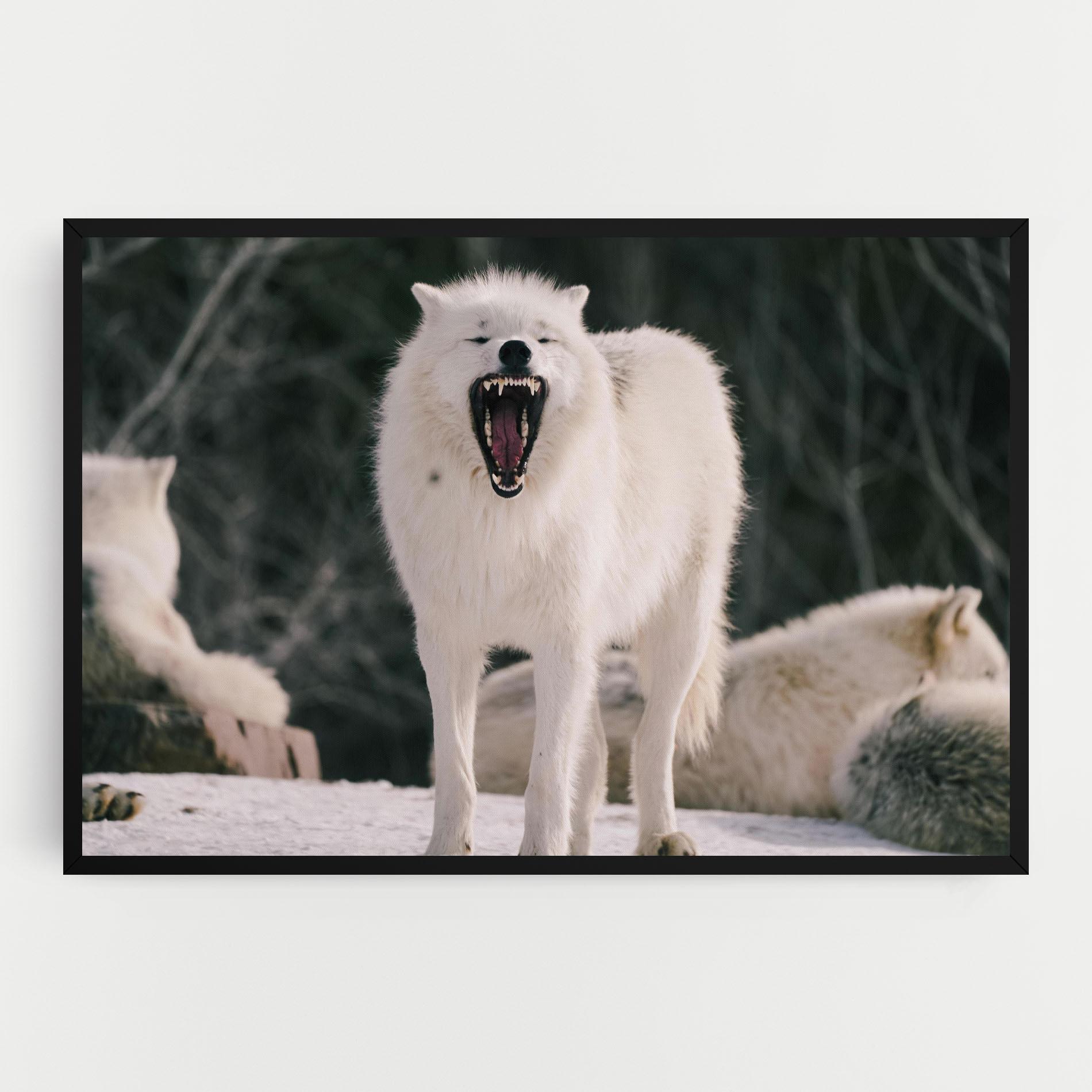 Картина на платно Laughing White Wolf mockup 0