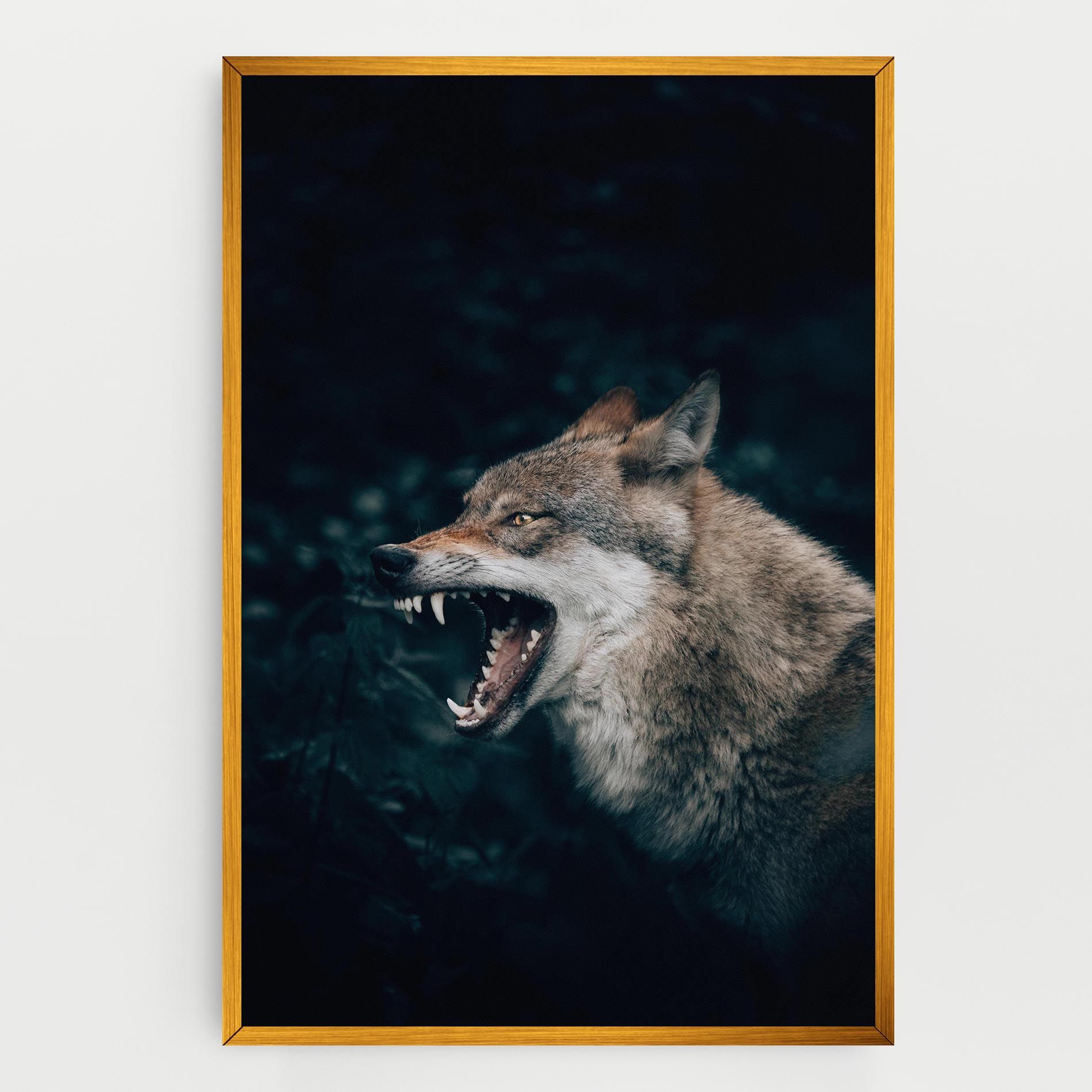 Angry Wolf In The Forest mockup 0