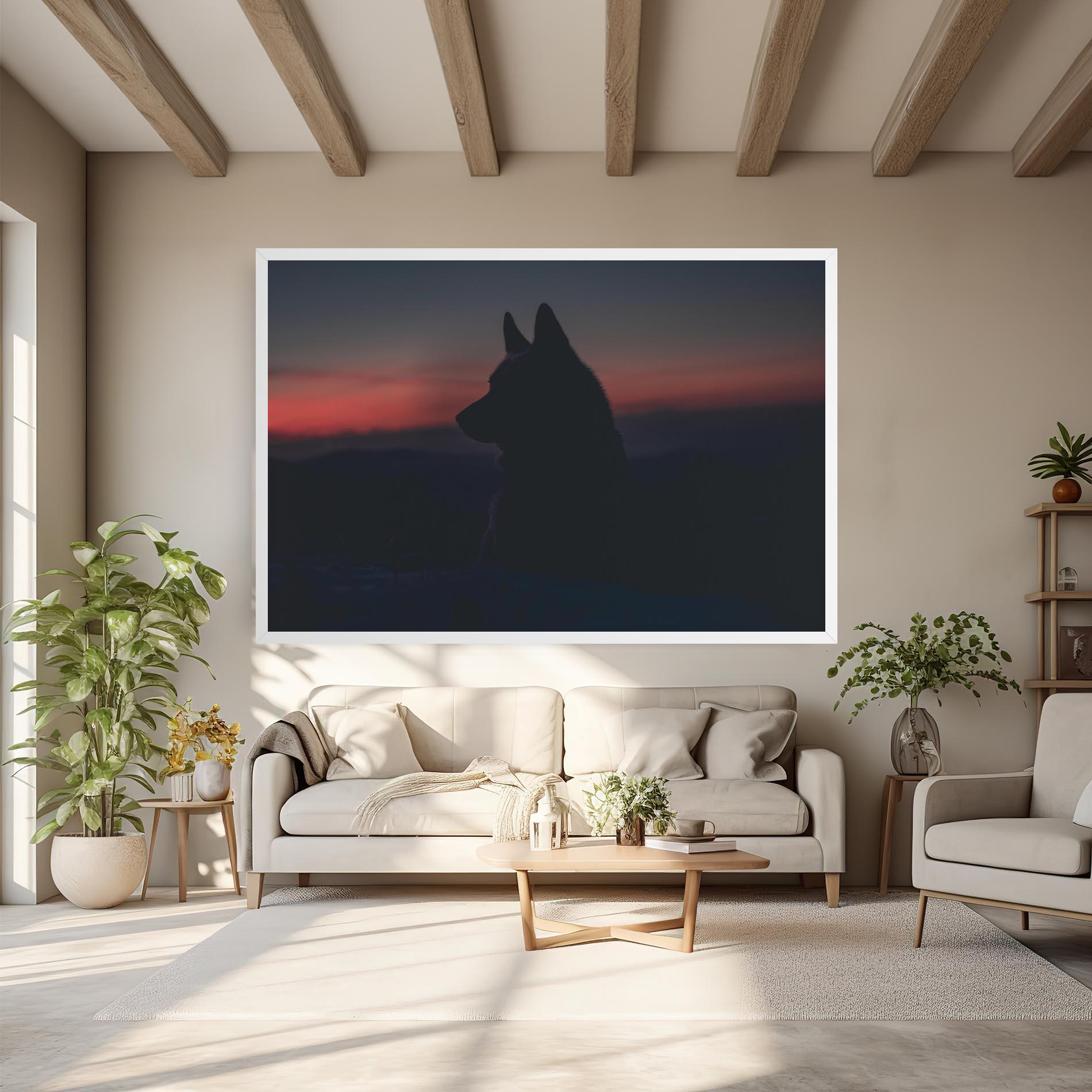 Картина на платно Wolf Shillouette mockup 6