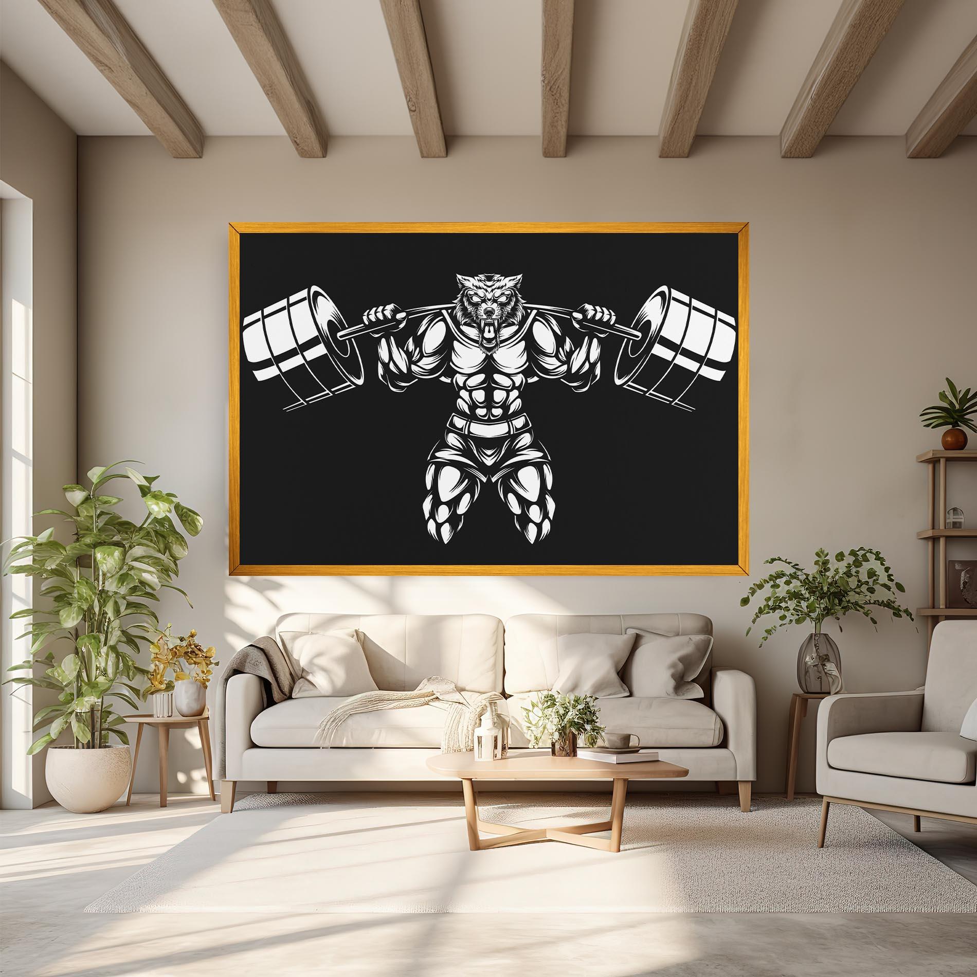 Картина на платно Work Out Wolf mockup 6