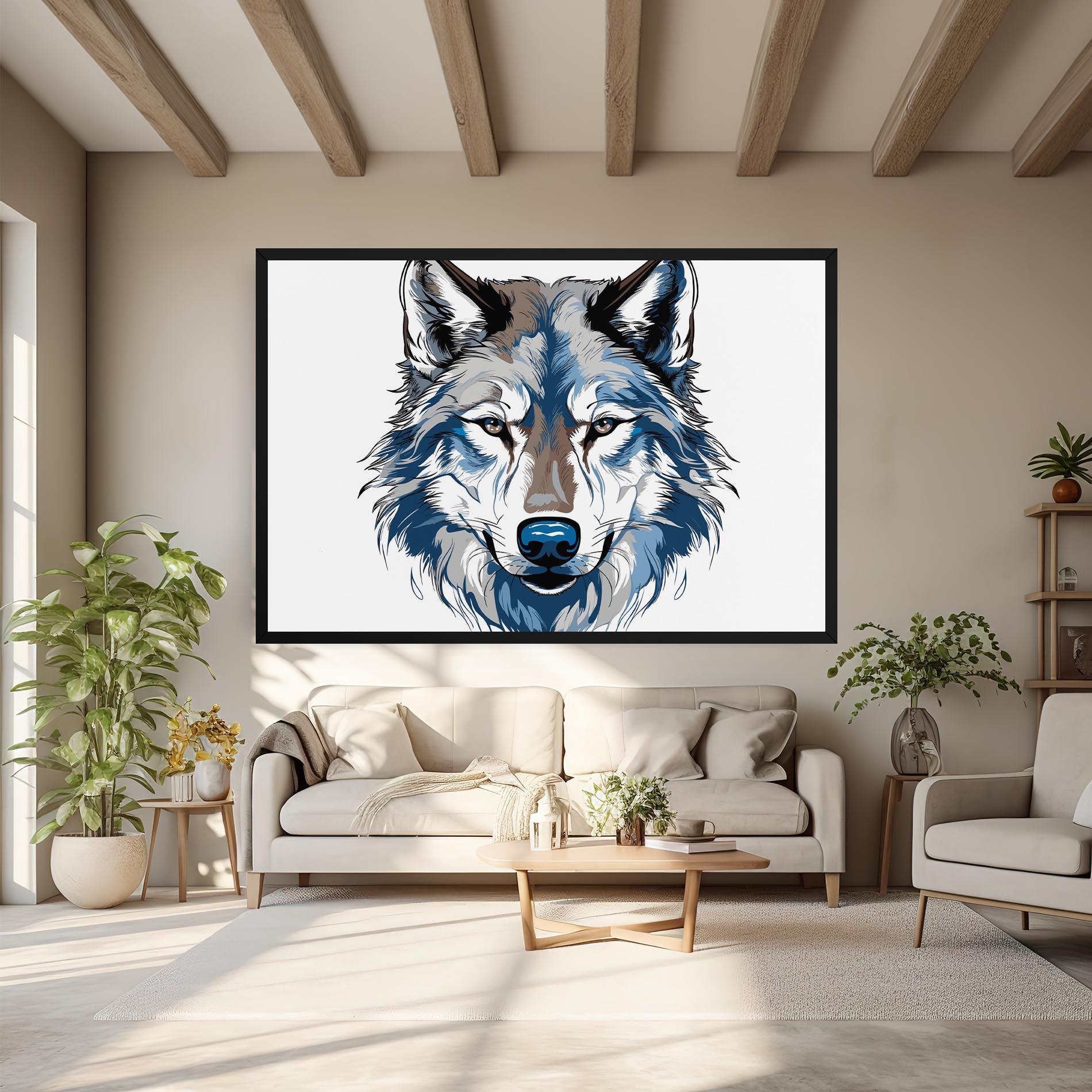 Картина на платно Blue Wolf Head mockup 6