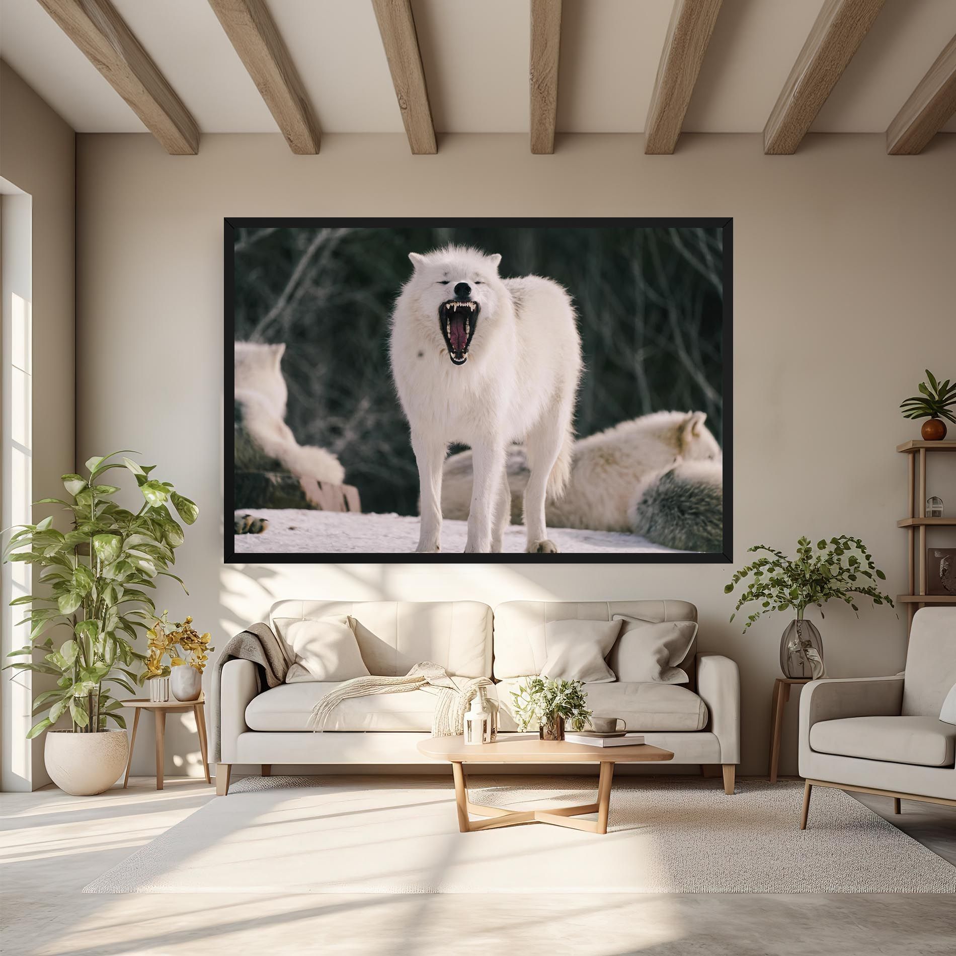 Laughing White Wolf mockup 6