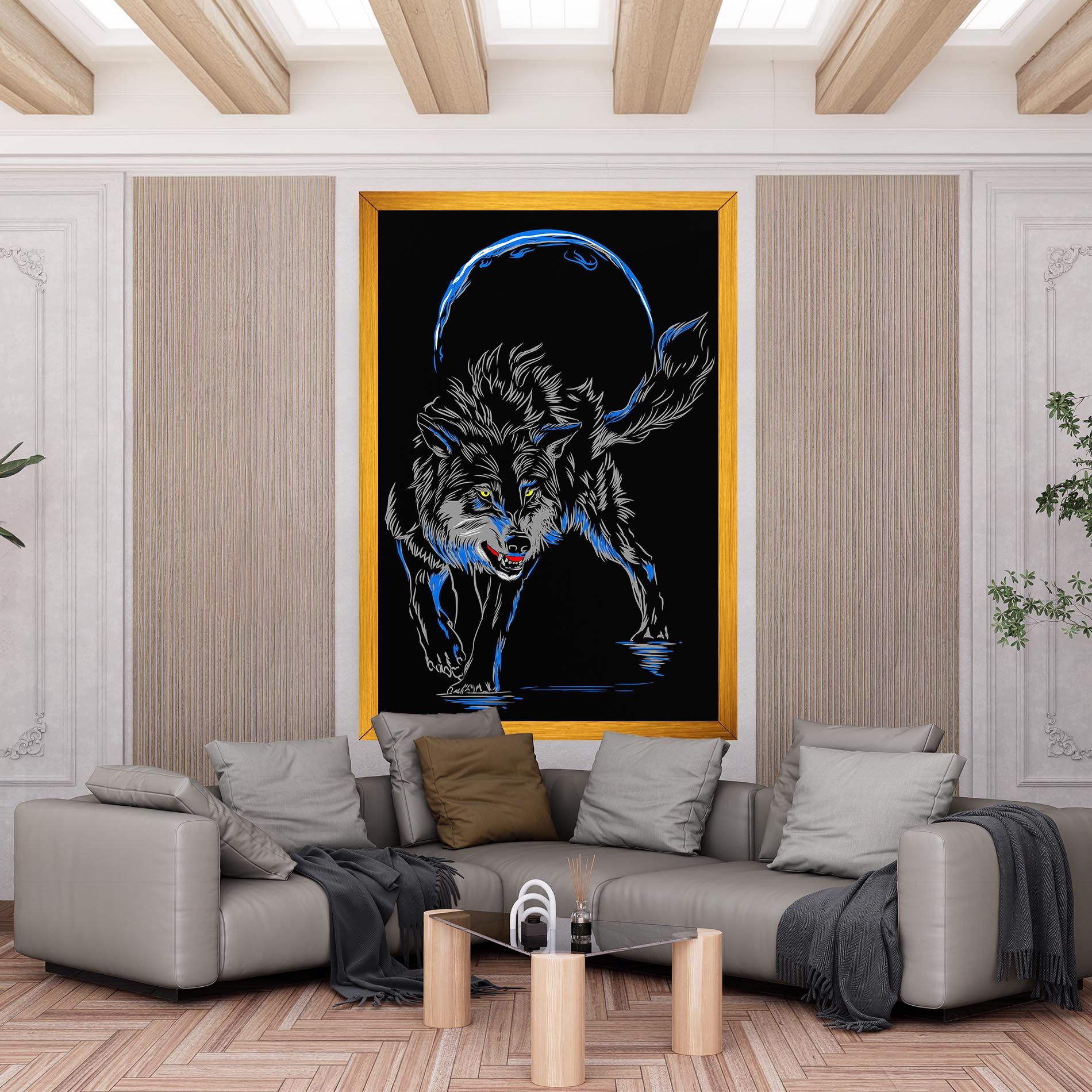 Grey Blue Wolf mockup 6