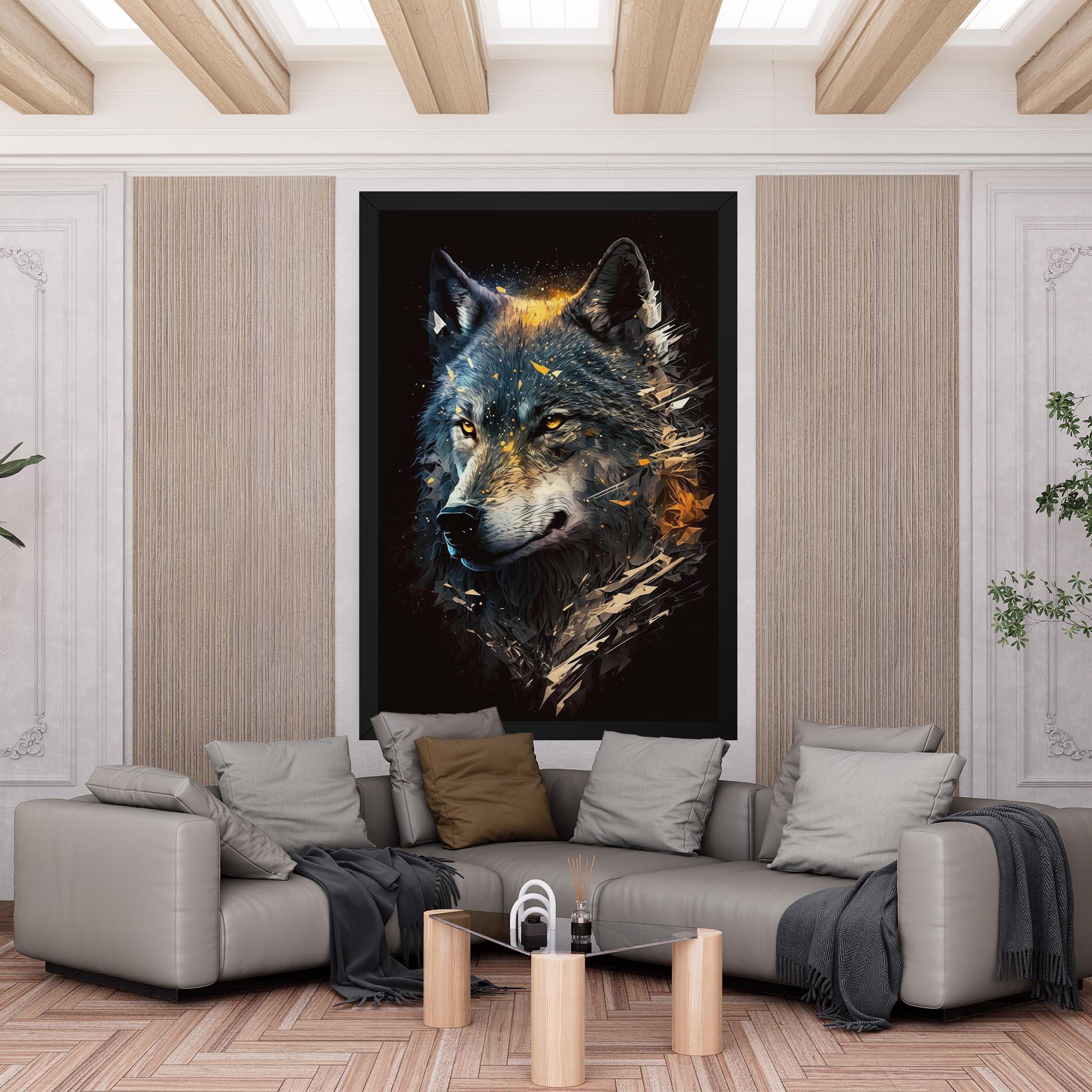 Картина на платно Wolf Portrait mockup 6