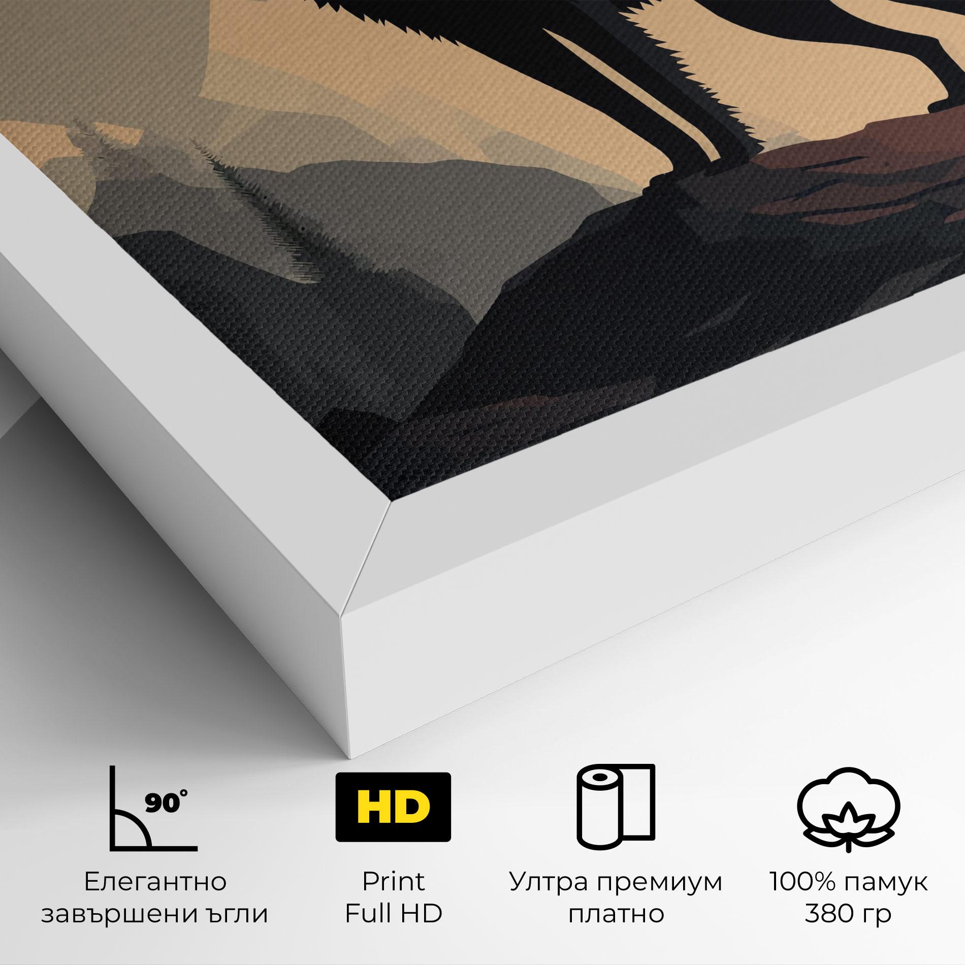 Картина на платно Black Wolf mockup 4