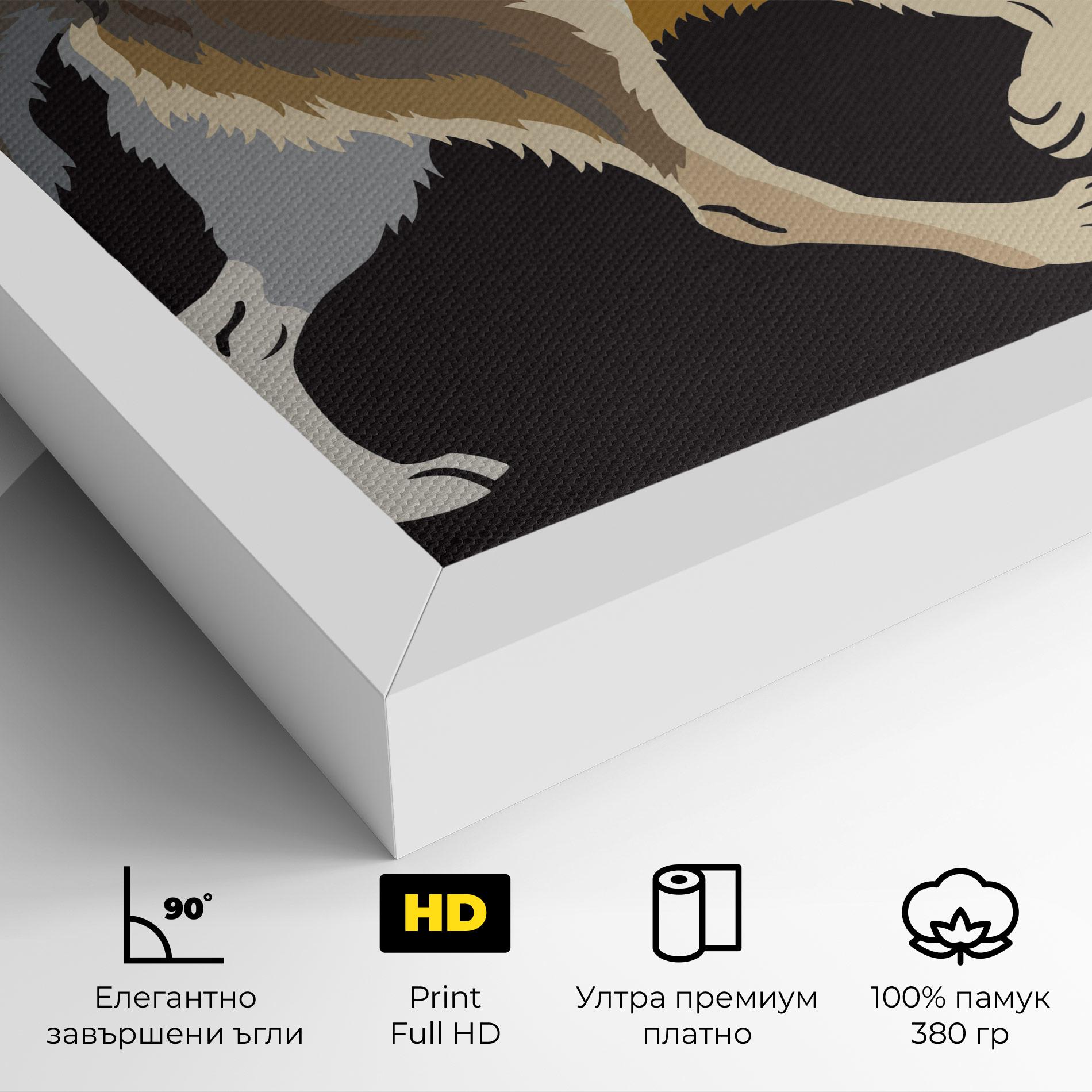 Картина на платно Cartoon Wolf mockup 4