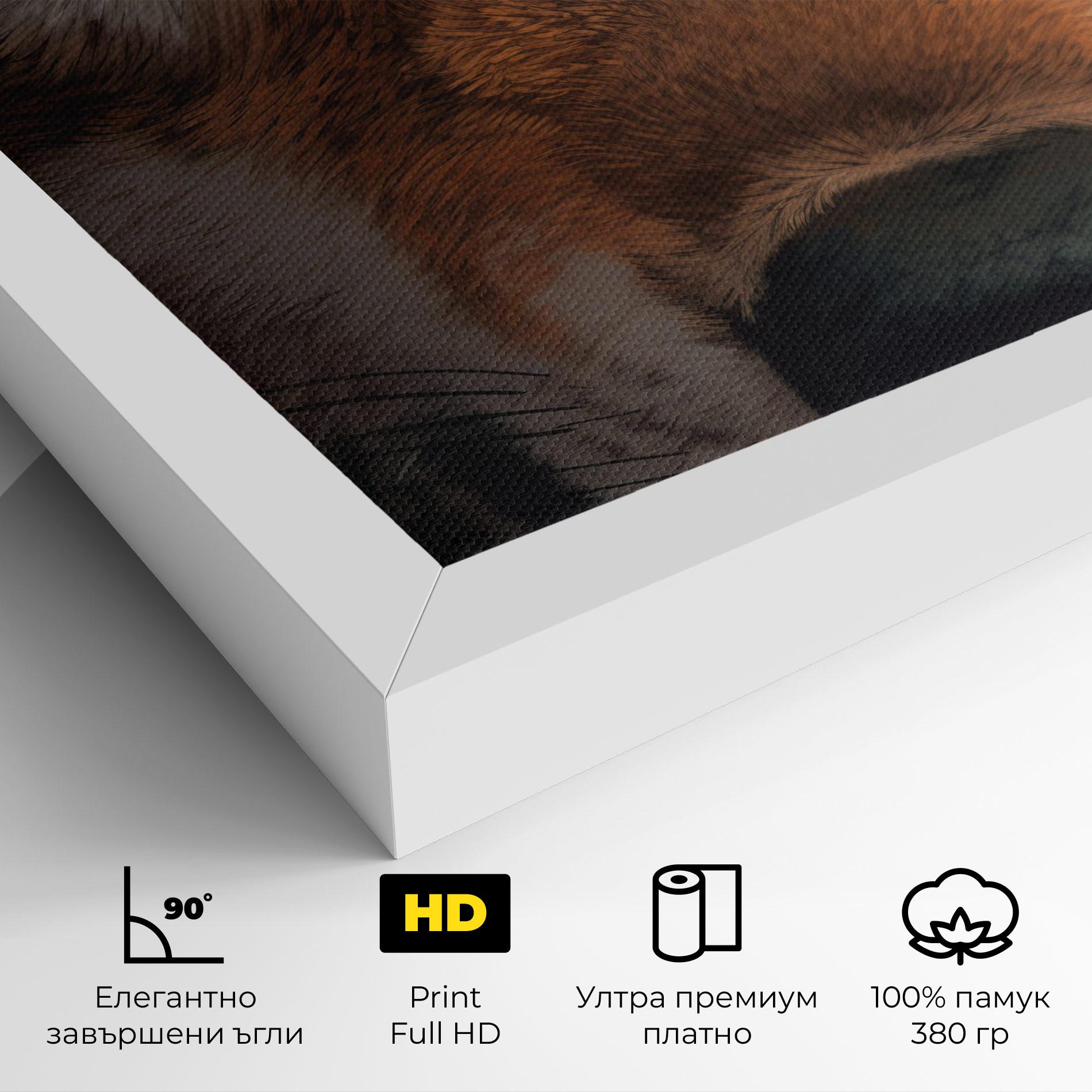 Картина на платно Close Up Wolf Eyes mockup 4