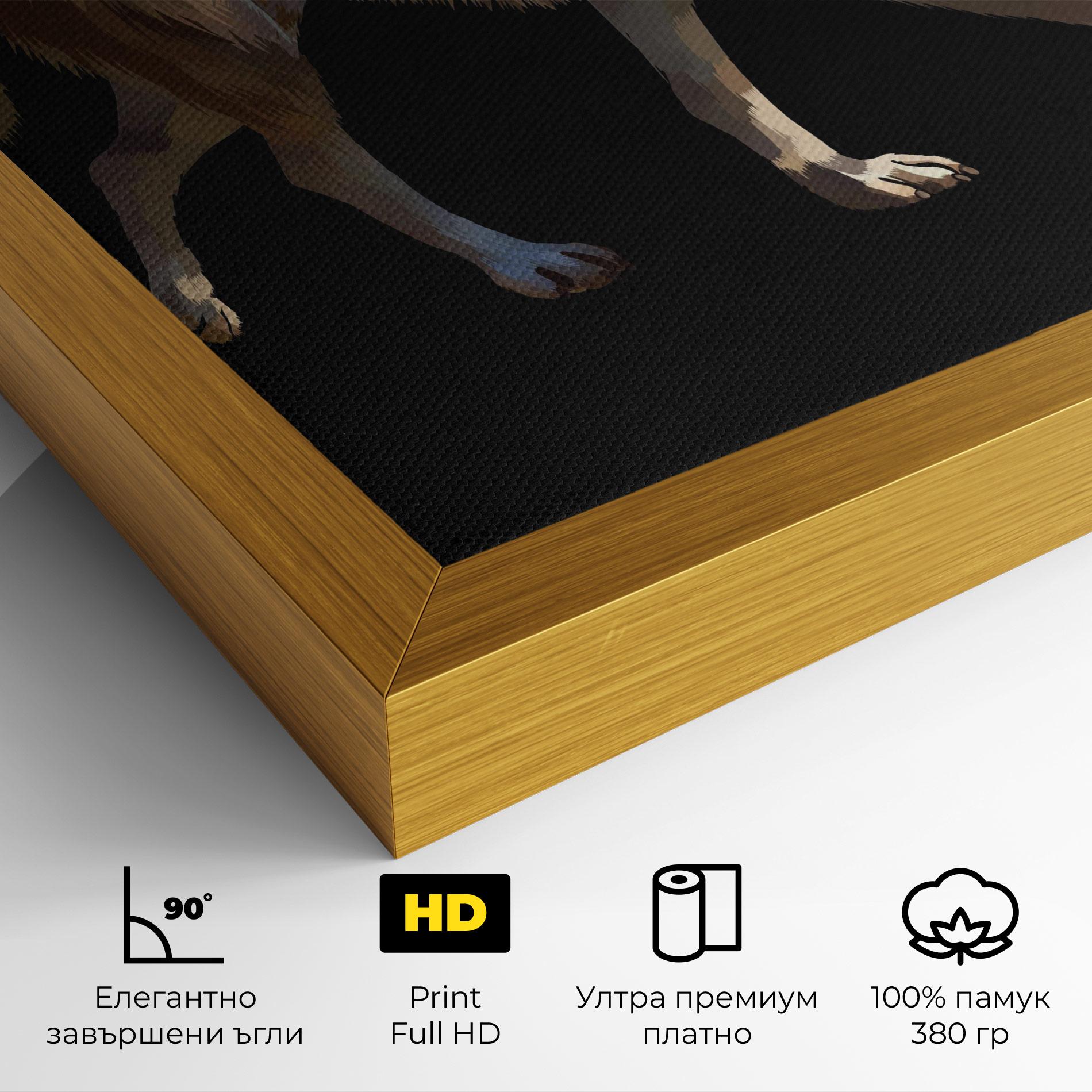 Картина на платно 3d Wolf mockup 4