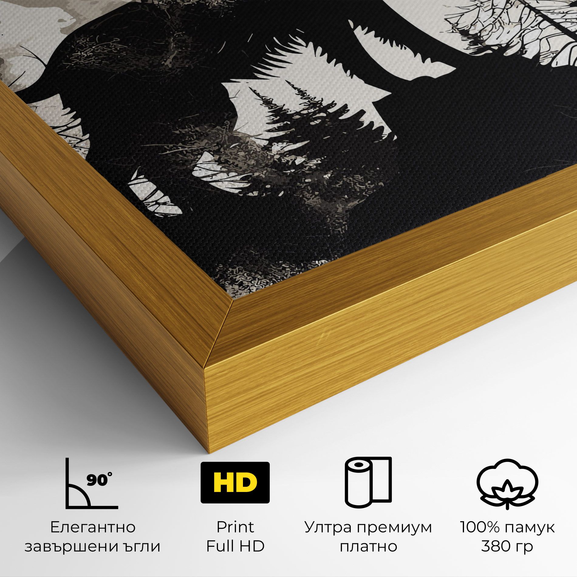 Black On Cream Wolf mockup 4