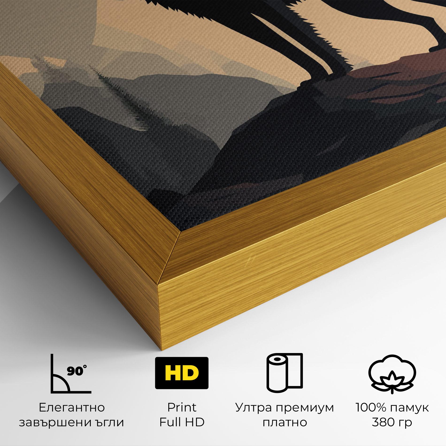 Картина на платно Black Wolf mockup 4