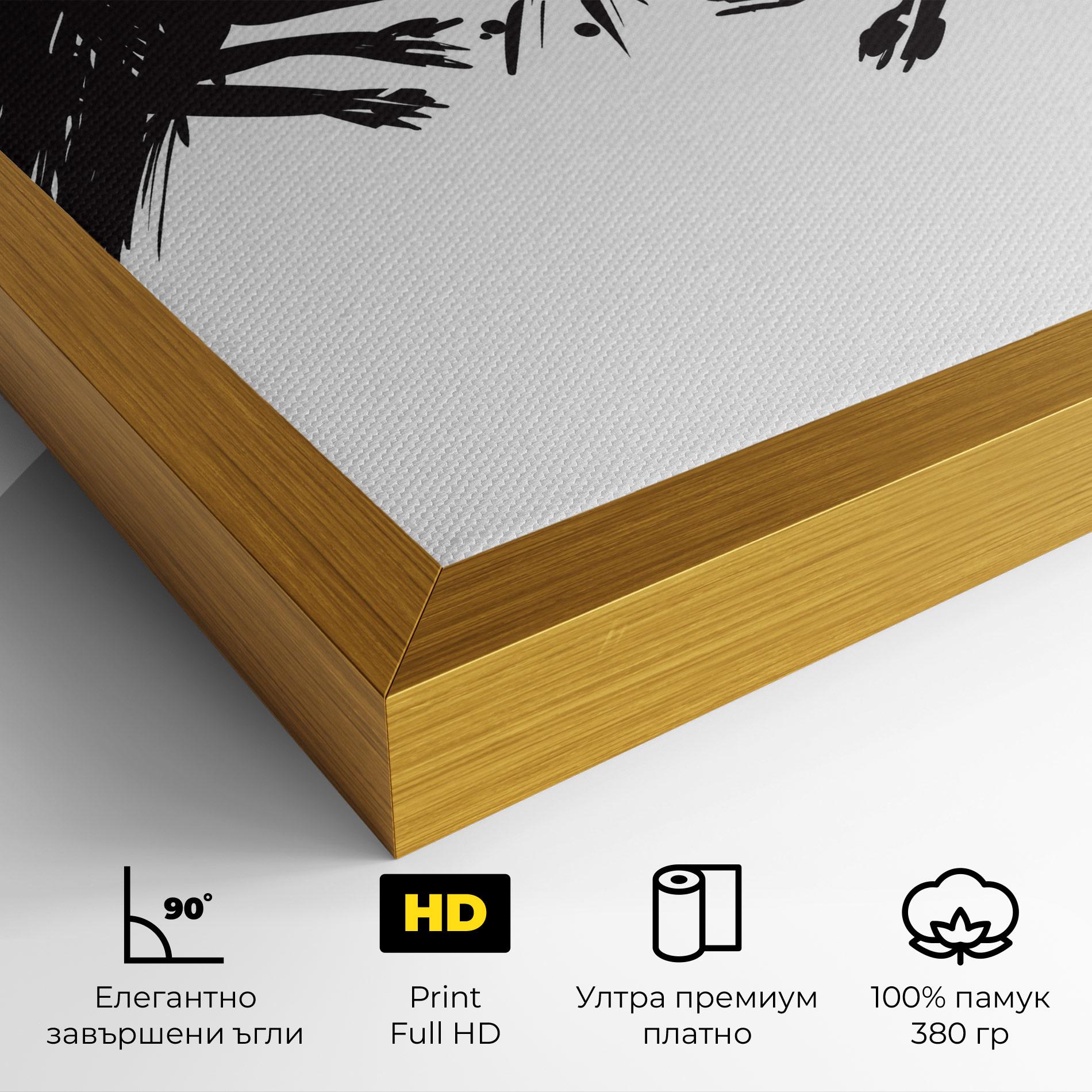 Картина на платно Black Wolves mockup 4