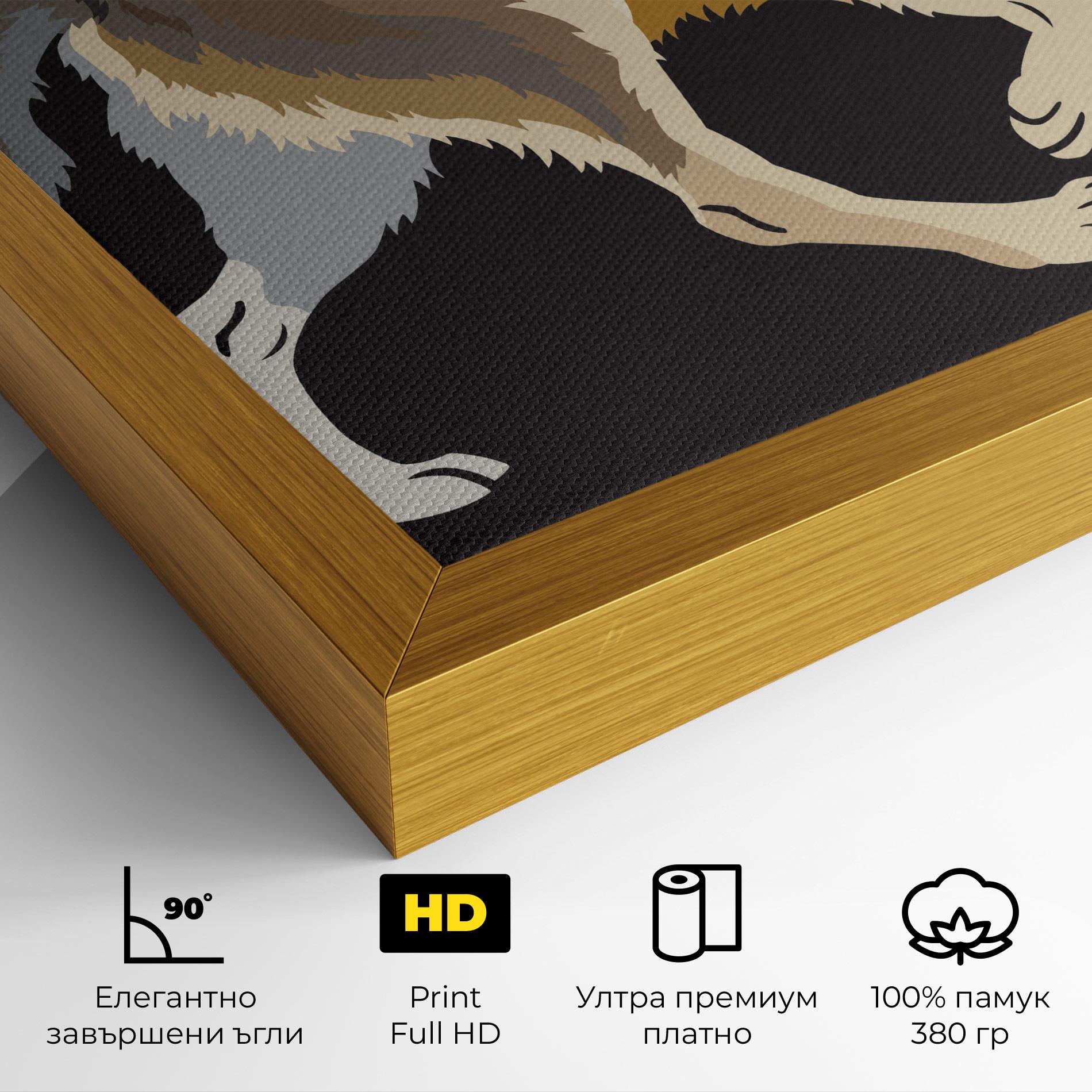 Картина на платно Cartoon Wolf mockup 4