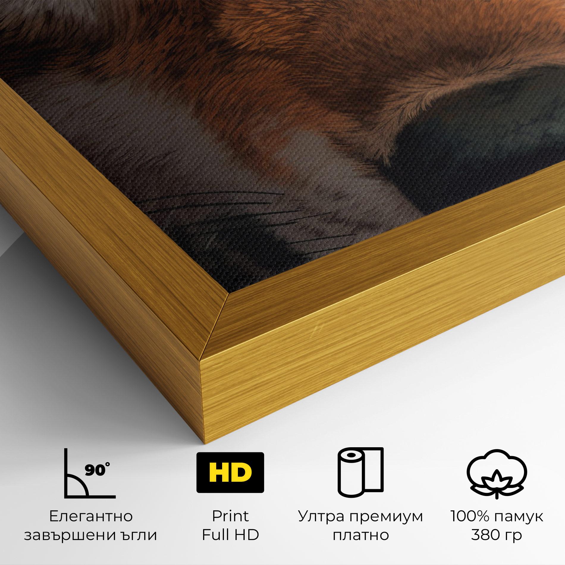 Картина на платно Close Up Wolf Eyes mockup 4