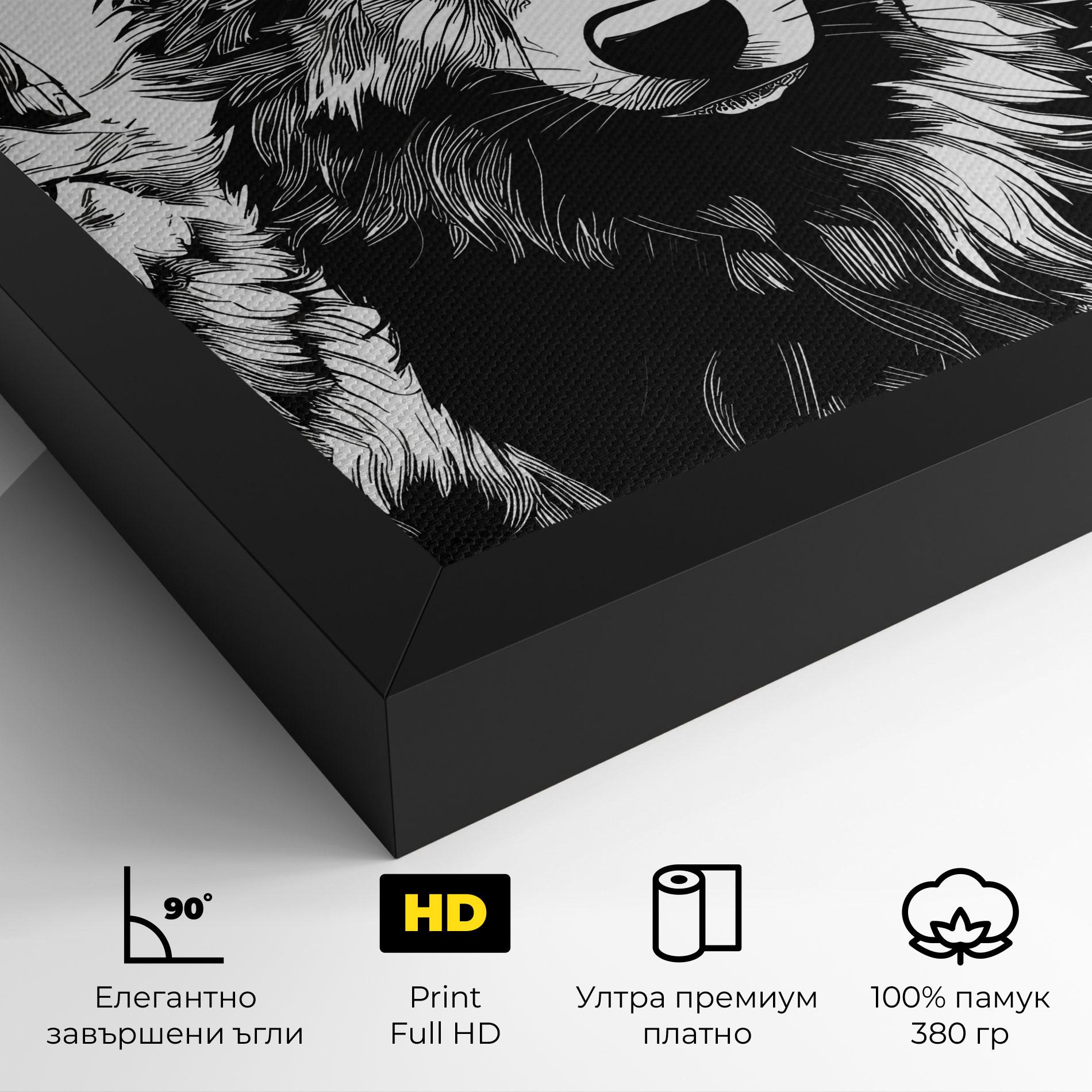Картина на платно 3 Wolves mockup 4