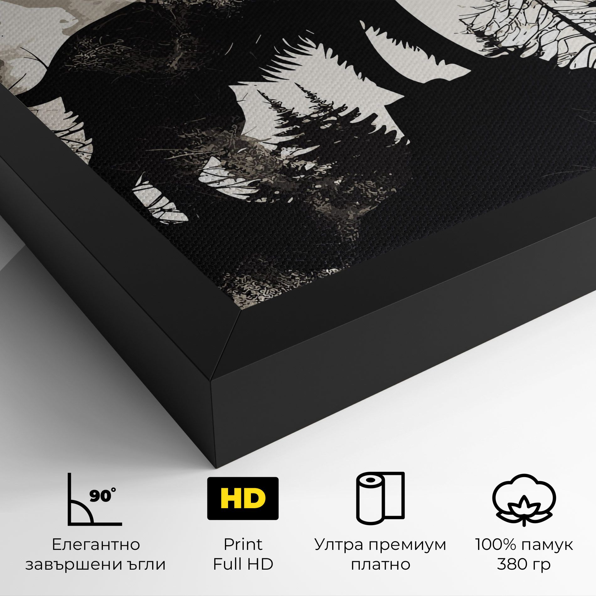 Black On Cream Wolf mockup 4