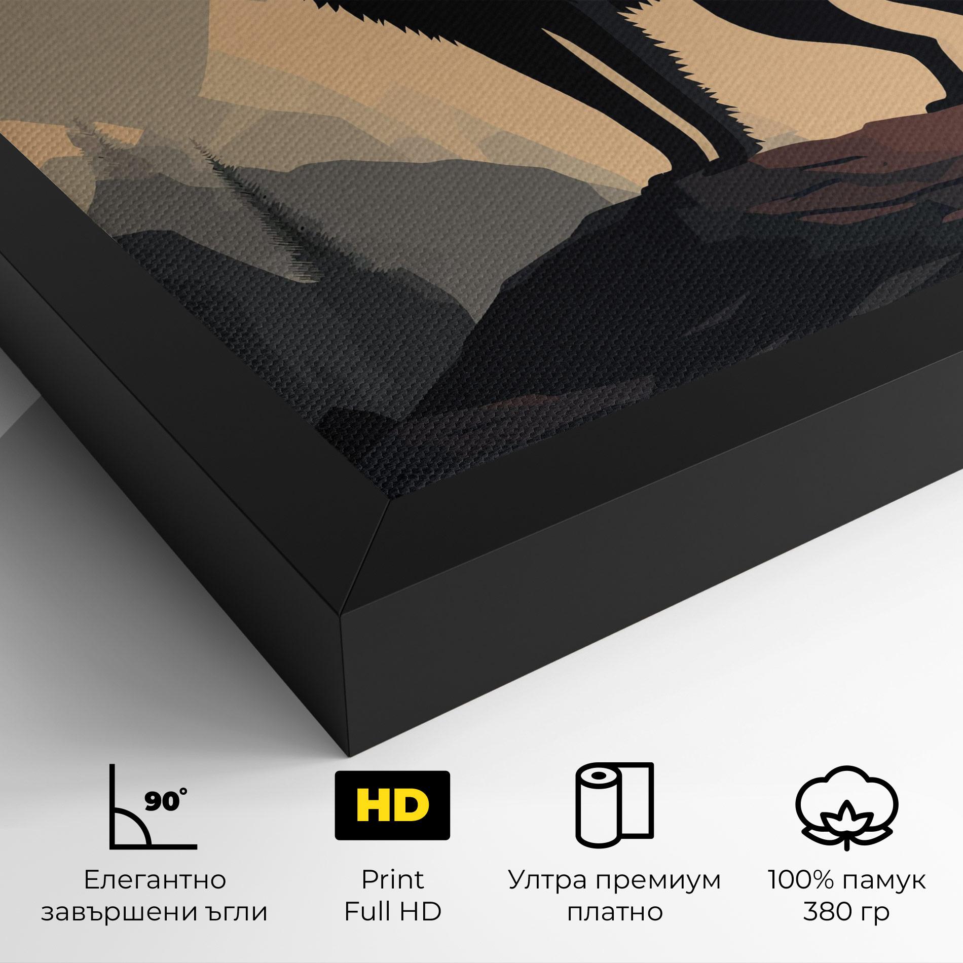 Картина на платно Black Wolf mockup 4