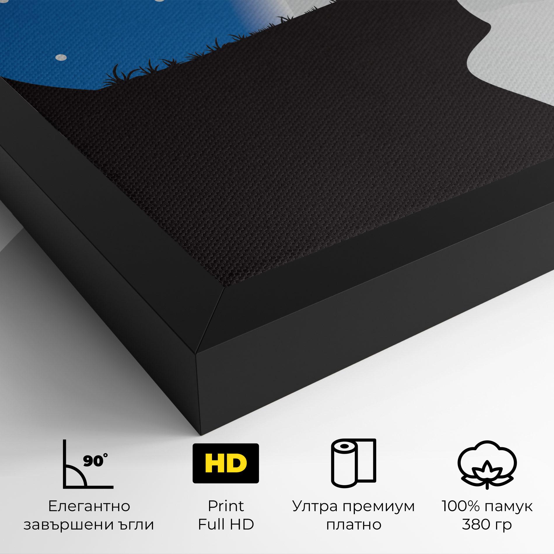 Картина на платно Blue Light Wolf mockup 4