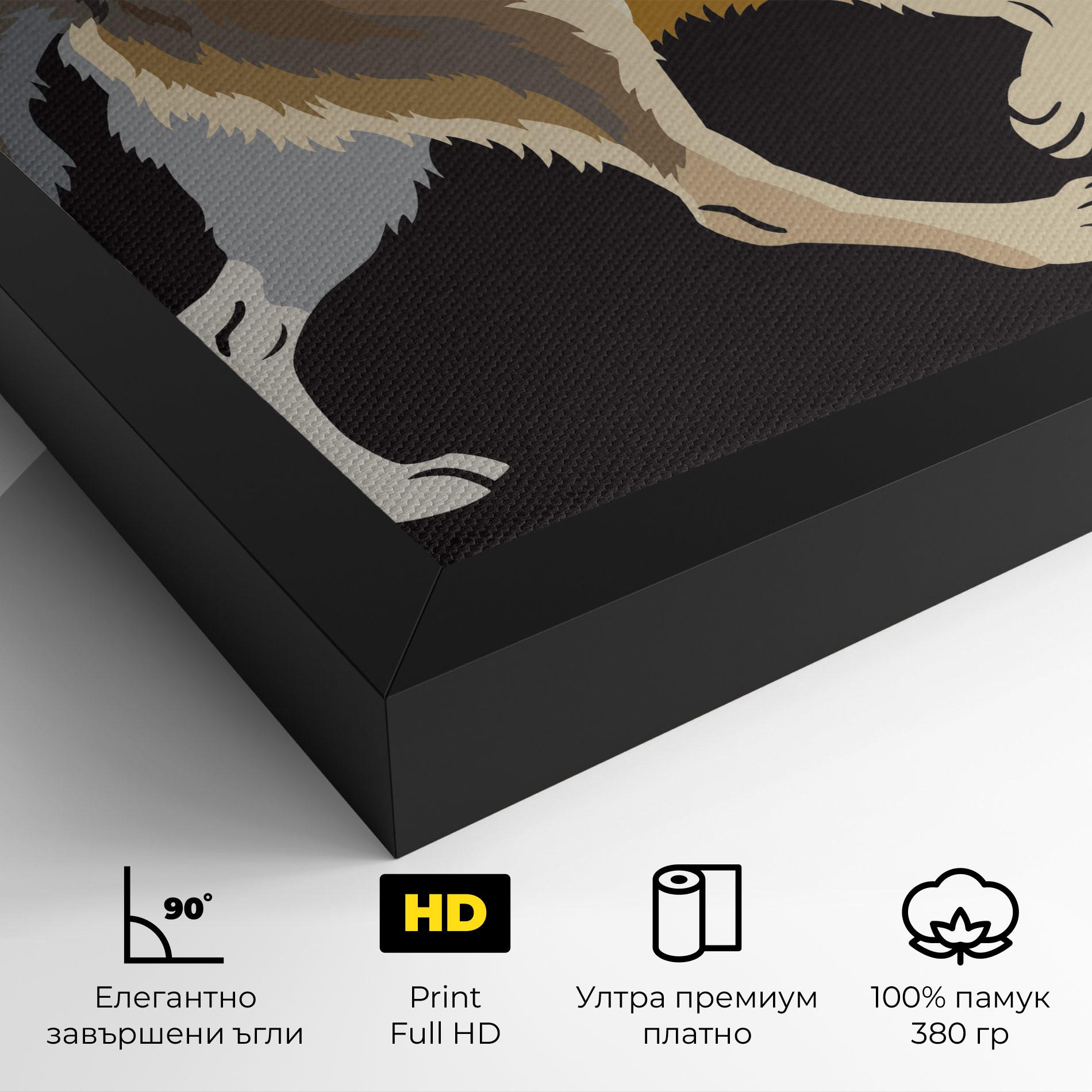 Картина на платно Cartoon Wolf mockup 4