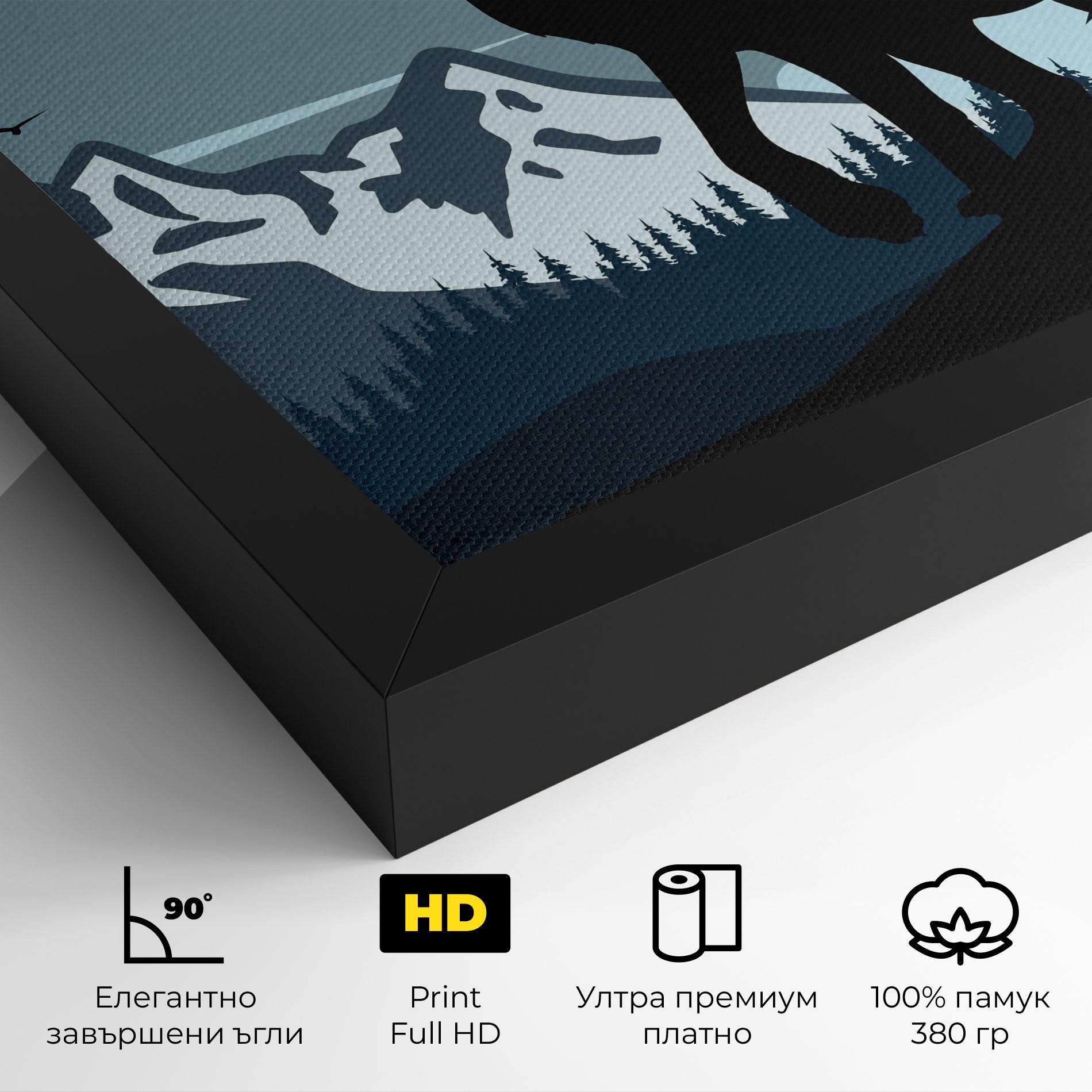 Картина на платно Hill Wolf mockup 4
