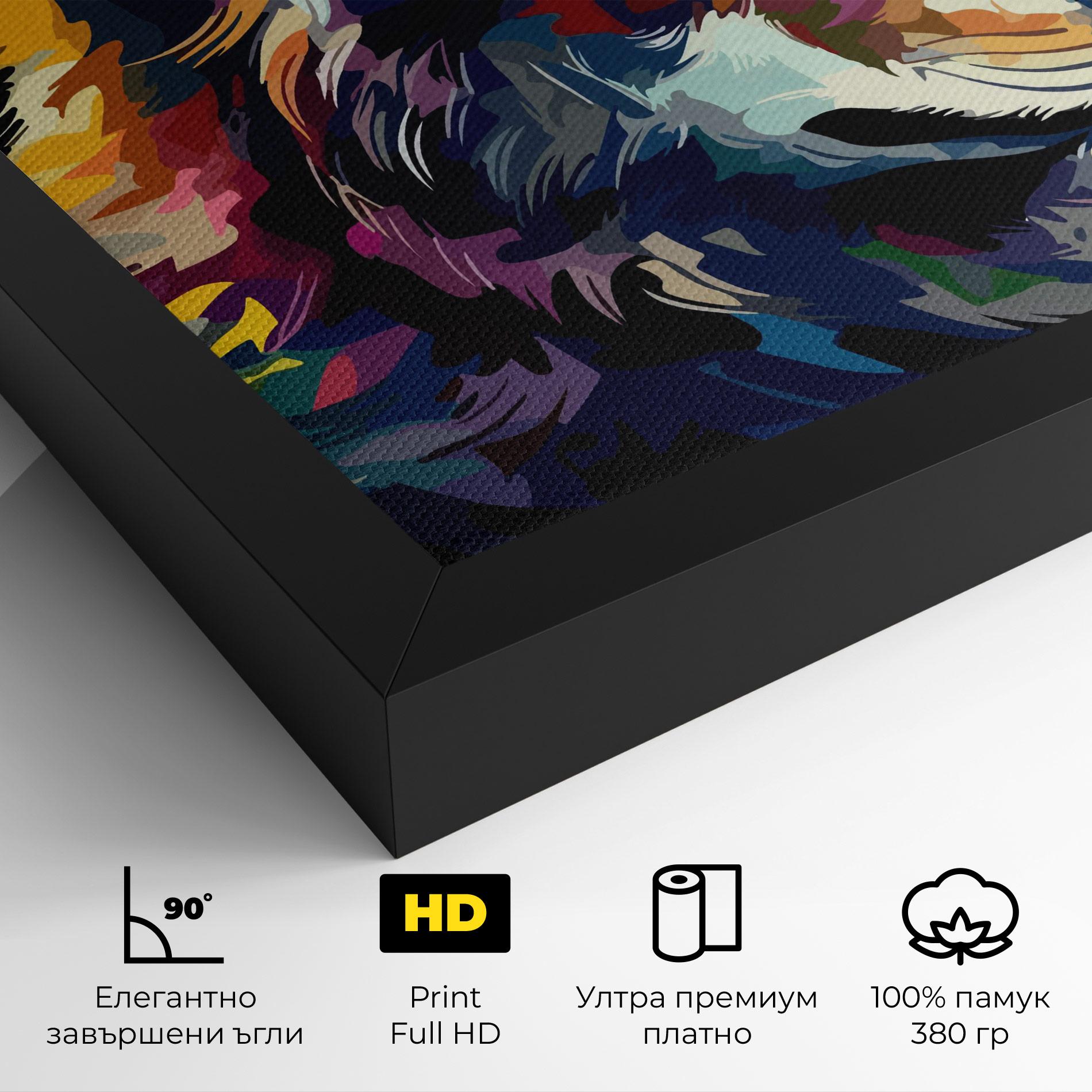 Картина на платно Painted Wolf mockup 4