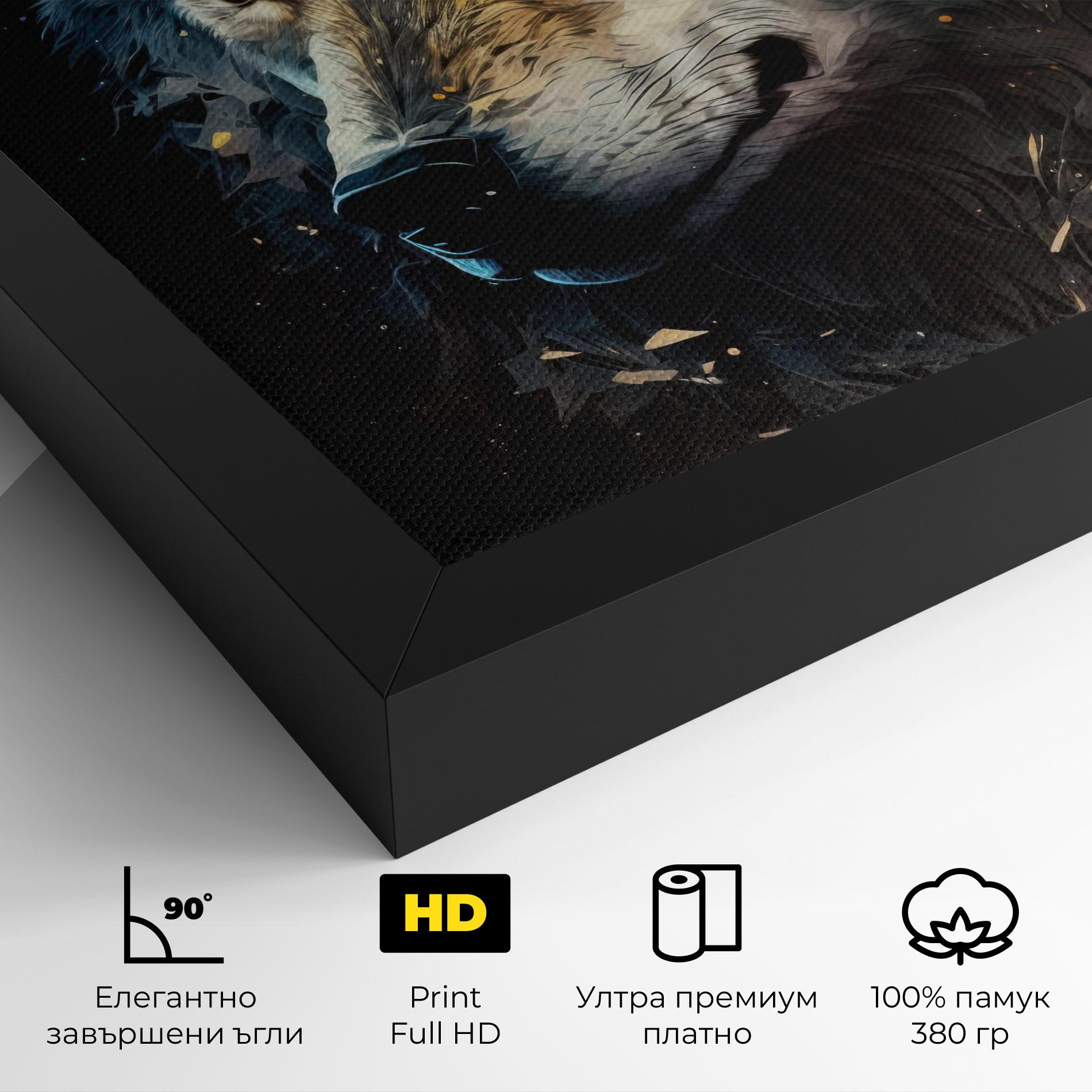 Картина на платно Wolf Portrait mockup 4